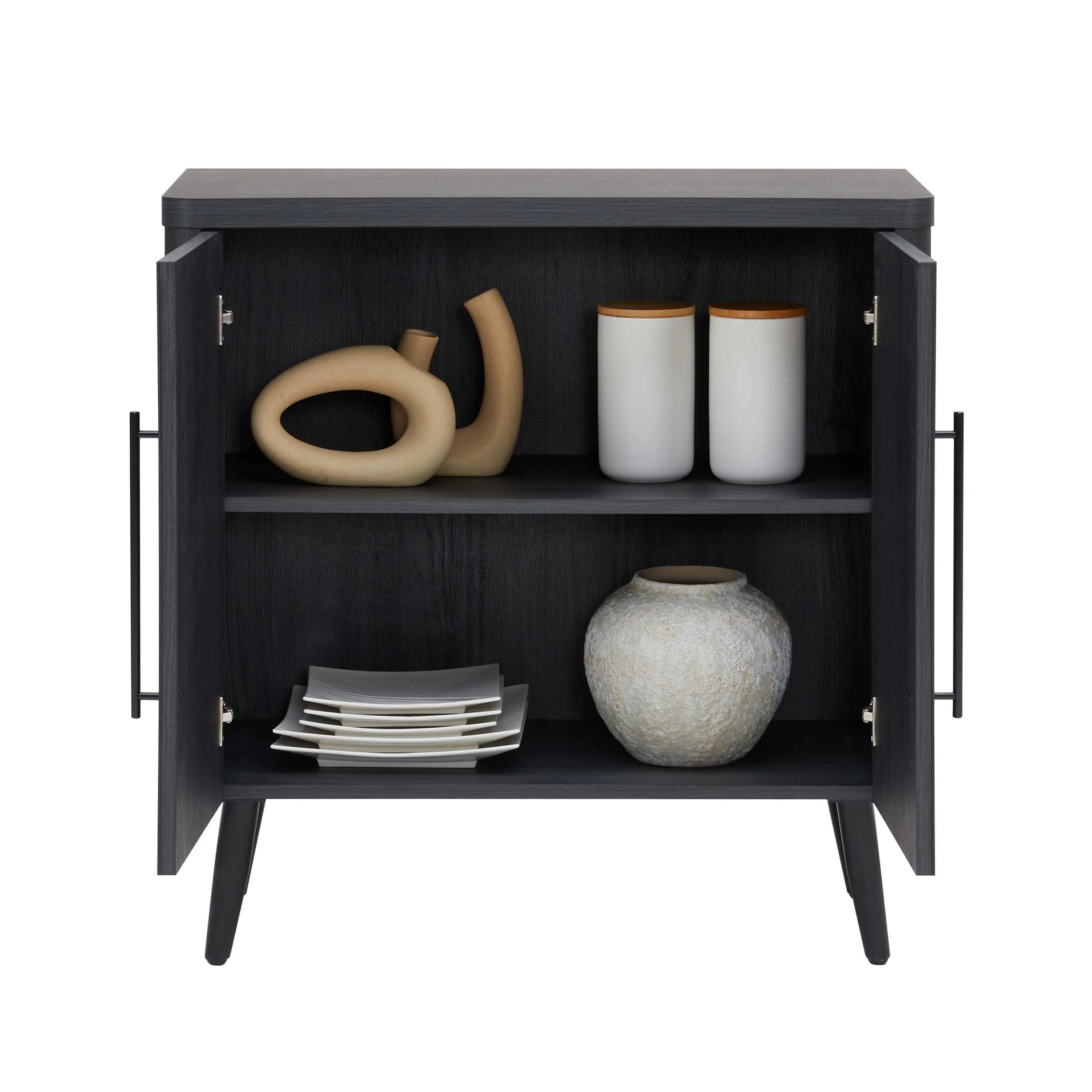 Jodie 31' Fluted Accent Cabinet in Charcoal Gray - Image 11
