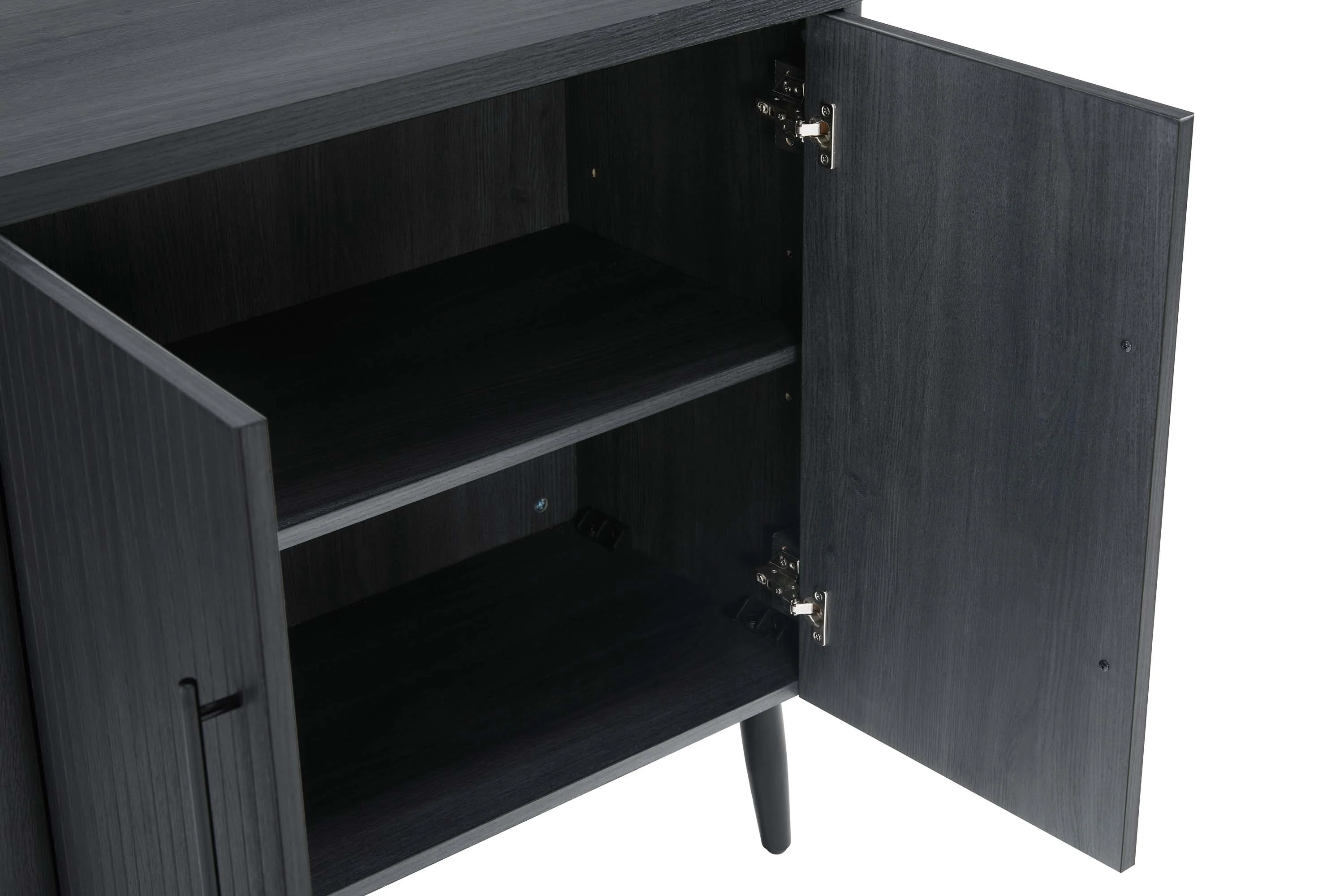 Jodie 31' Fluted Accent Cabinet in Charcoal Gray - Image 5
