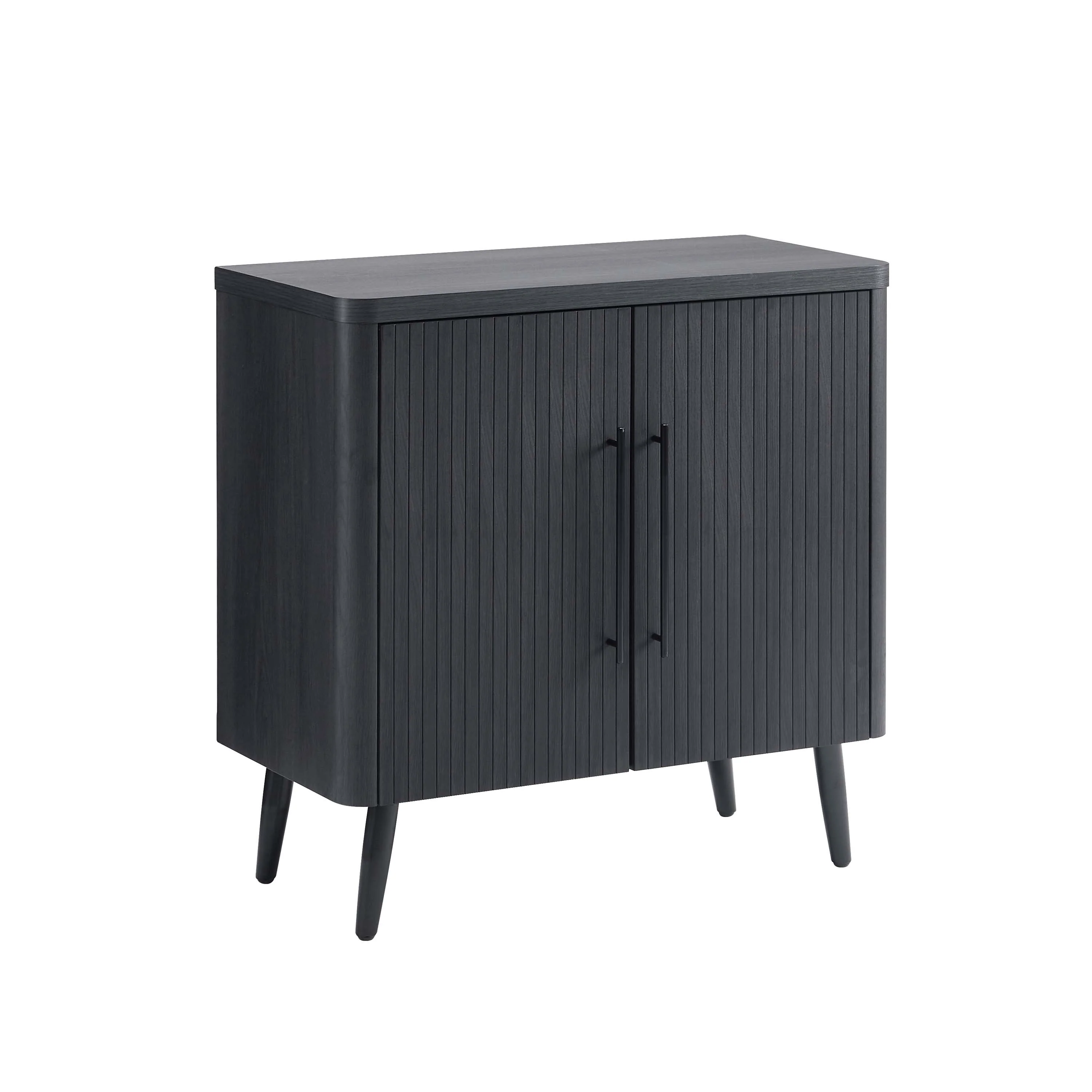 Jodie 31' Fluted Accent Cabinet in Charcoal Gray - Image 6