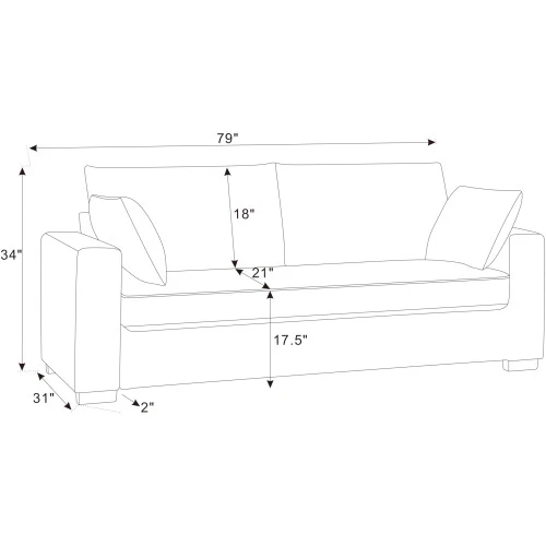 Walker Edison | Coastal Green Corduroy Loveseat Cloud Sofa - Image 9