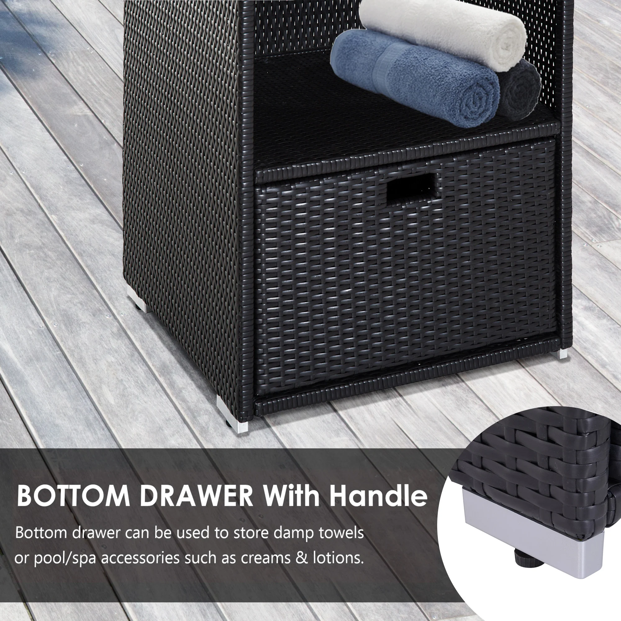 Walker Edison | Outdoor Waterproof Valet Pool Towel Storage Rack - Image 8