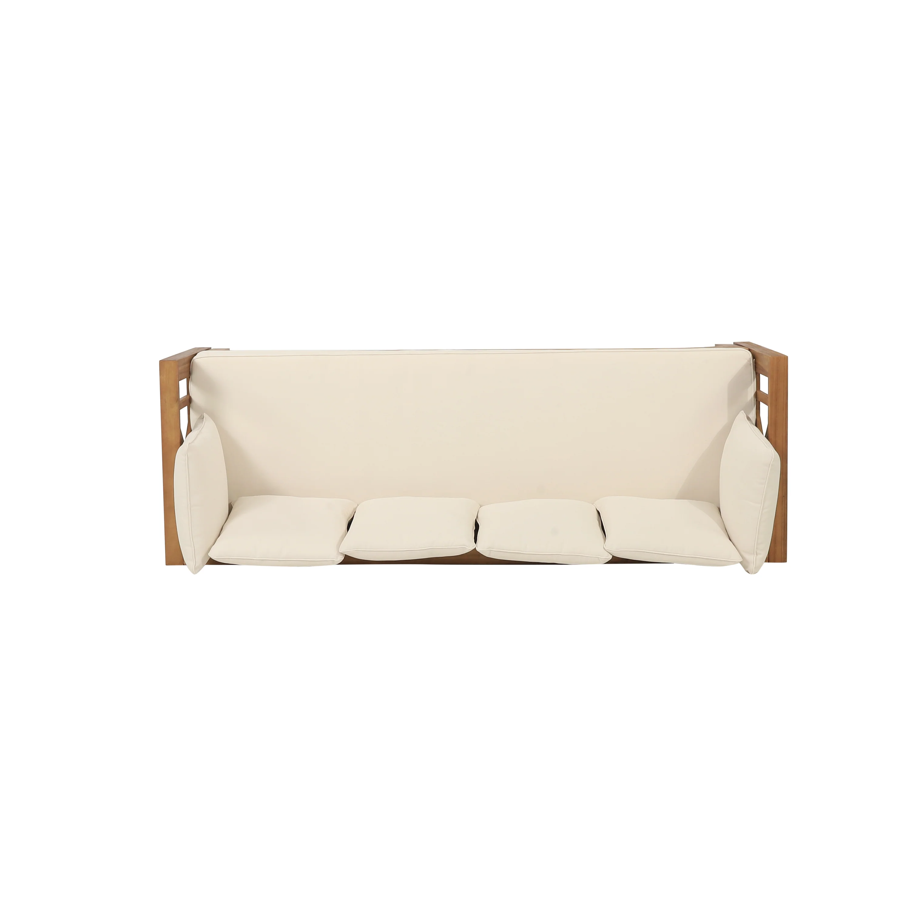 Walker Edison | Acacia Wood Outdoor Extendable Sofa into Daybed - Image 11