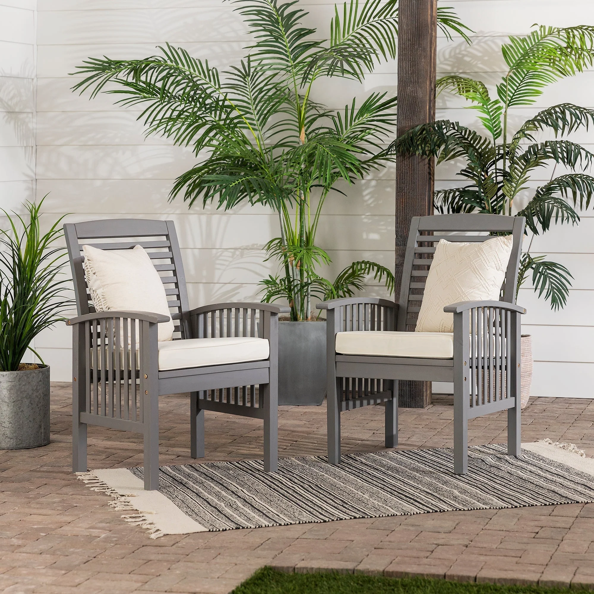Midland Outdoor Patio Chairs with Cushions, Set of 2 - Image 9
