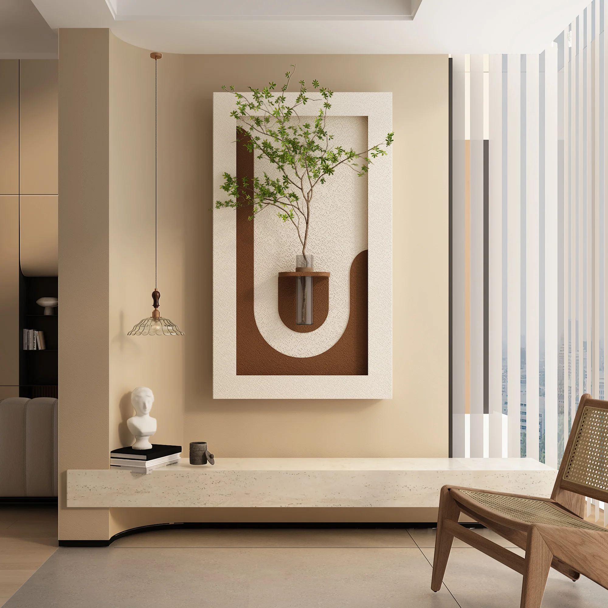 Adjustable 3-Color LED Sandstone Wall Decor - Image 2