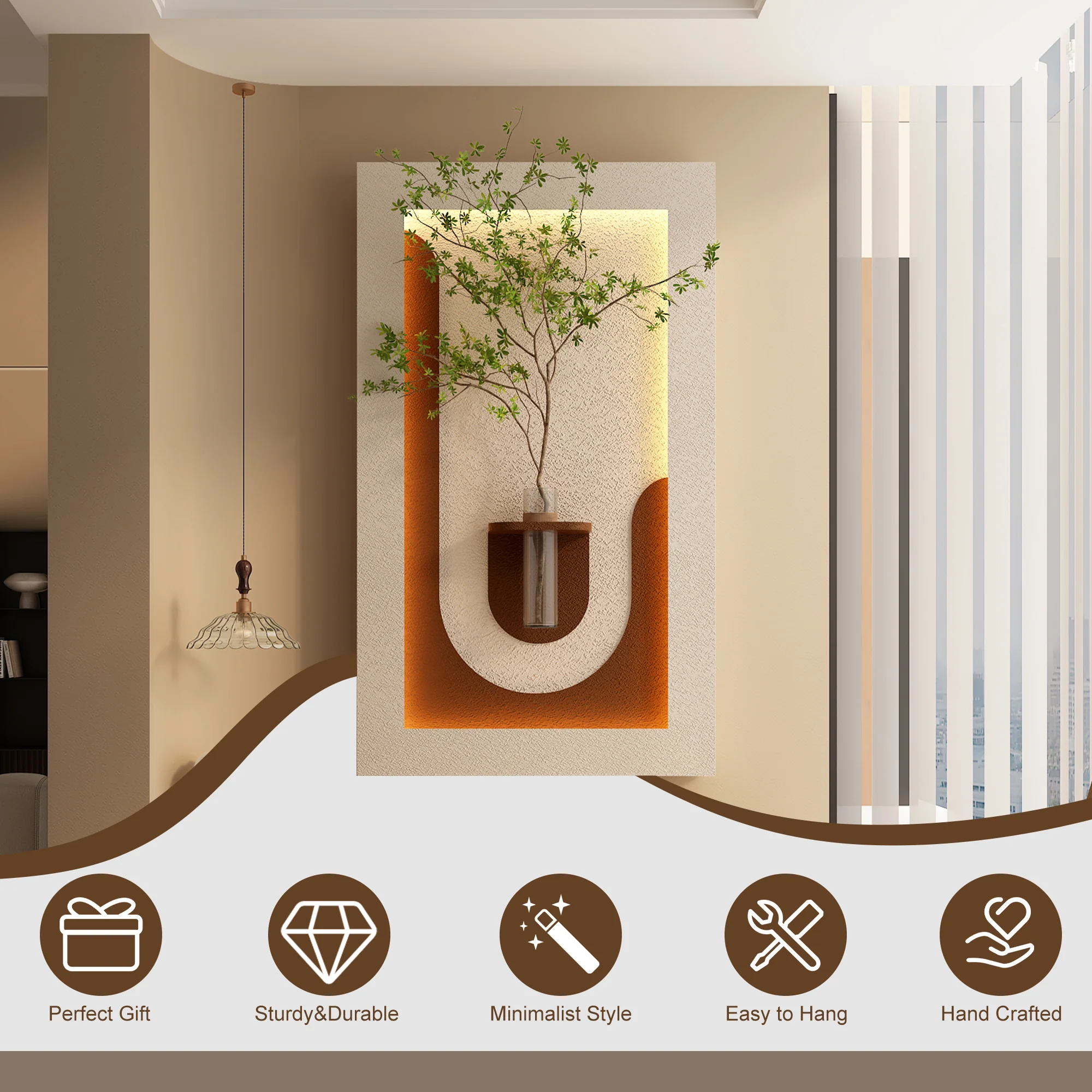 Adjustable 3-Color LED Sandstone Wall Decor - Image 6