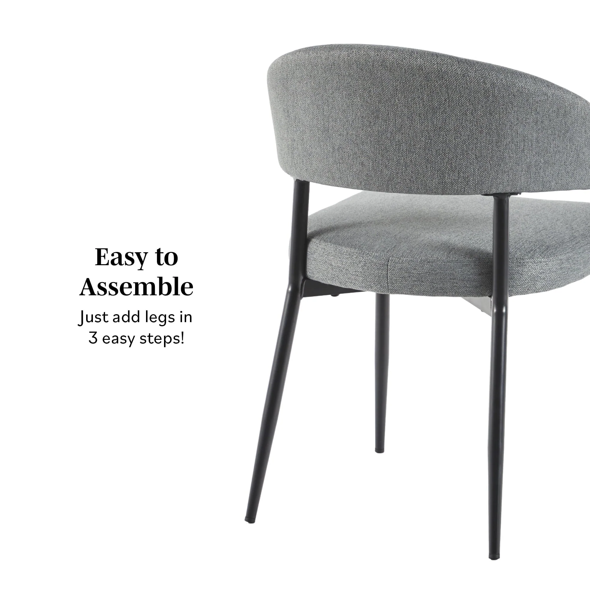 Alexis Modern Upholstered Curved Dining Chair, set of 2 - Image 8