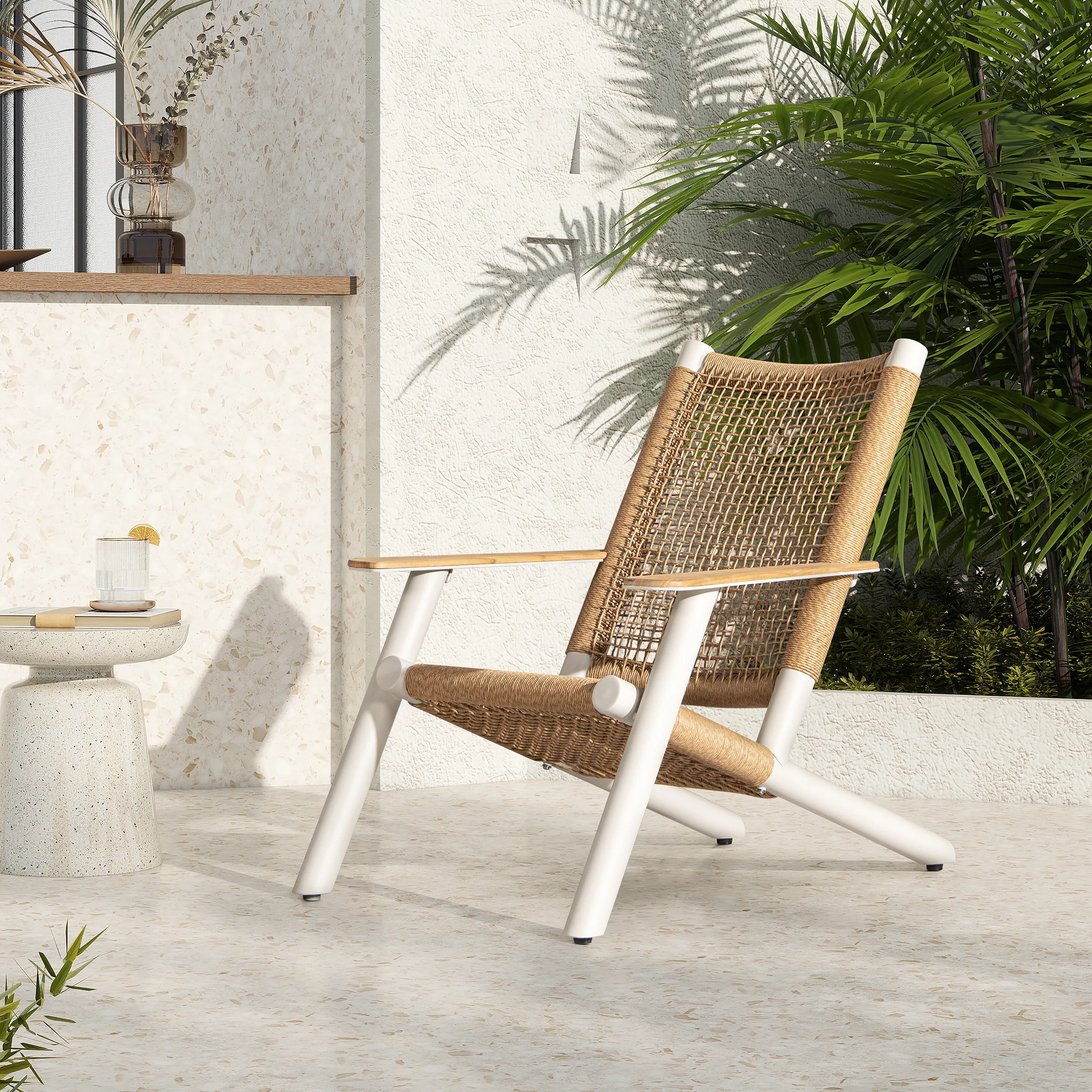 All Weather Wicker Atlas Adirondack Outdoor Lounge Chair