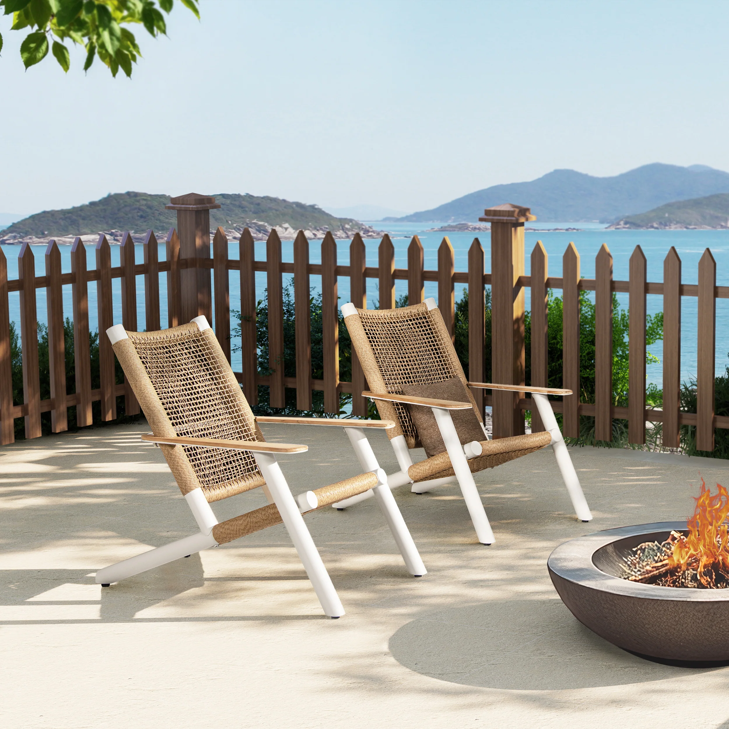 All Weather Wicker Atlas Adirondack Outdoor Lounge Chair - Image 2