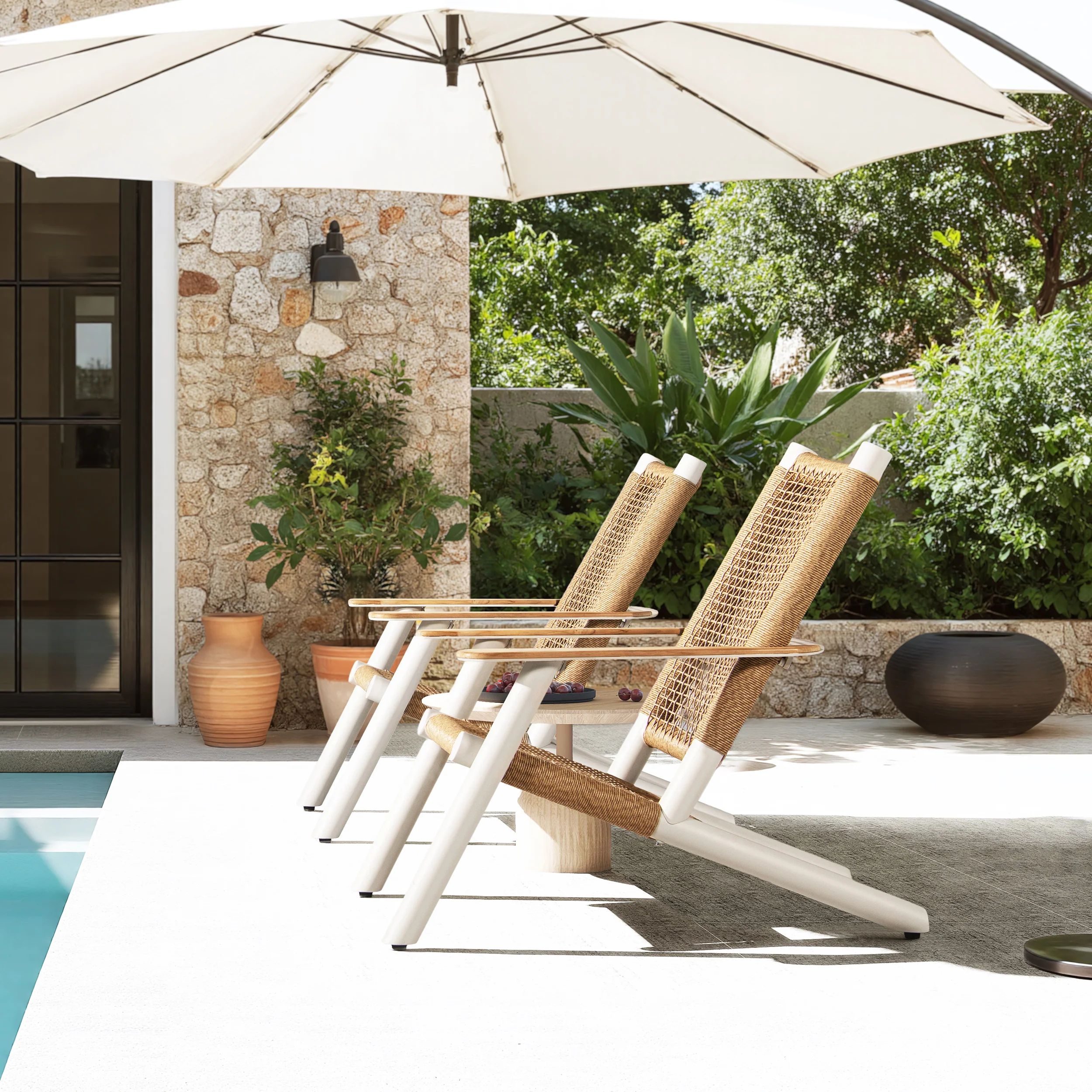 All Weather Wicker Atlas Adirondack Outdoor Lounge Chair - Image 3
