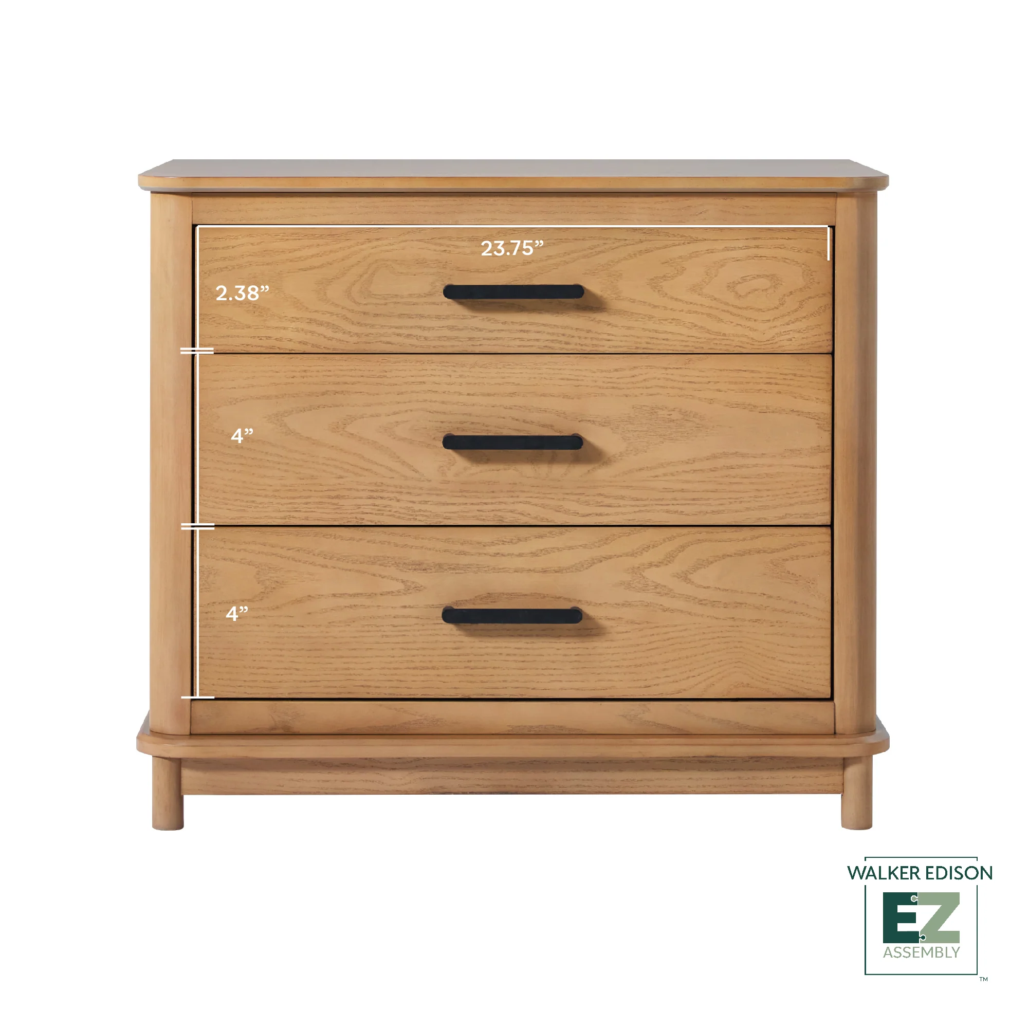 Annette Contemporary 3-Drawer Wood Nightstand - Image 7