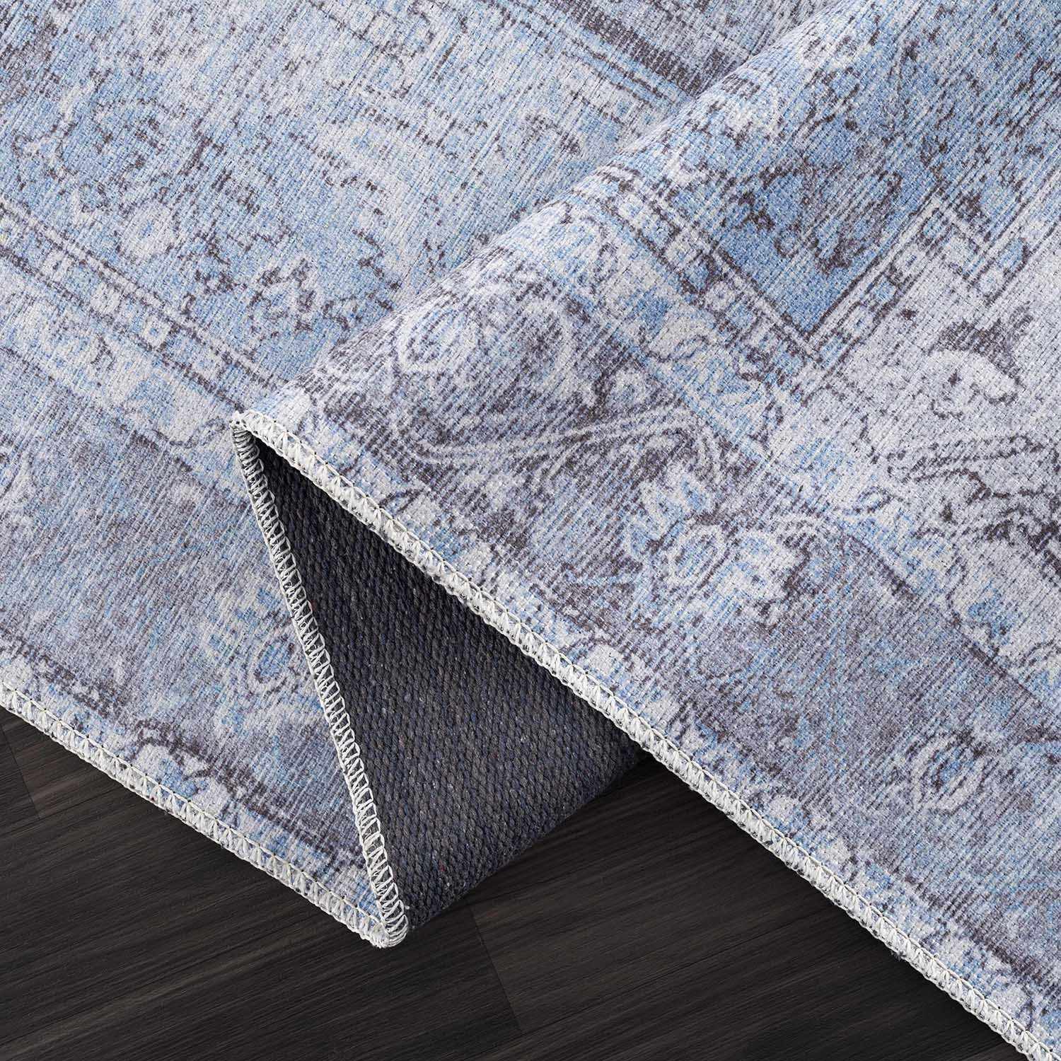 Boutique Rugs - Aqua Rosman Washable Runner & Area Rug - Image 11