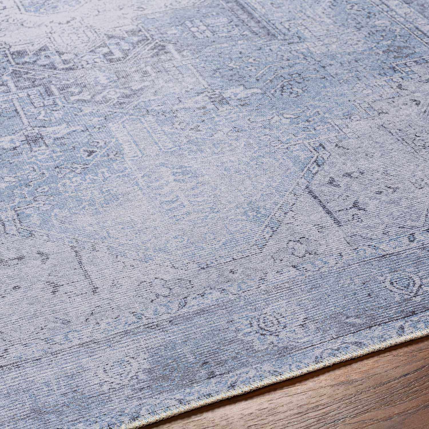 Boutique Rugs - Aqua Rosman Washable Runner & Area Rug - Image 13