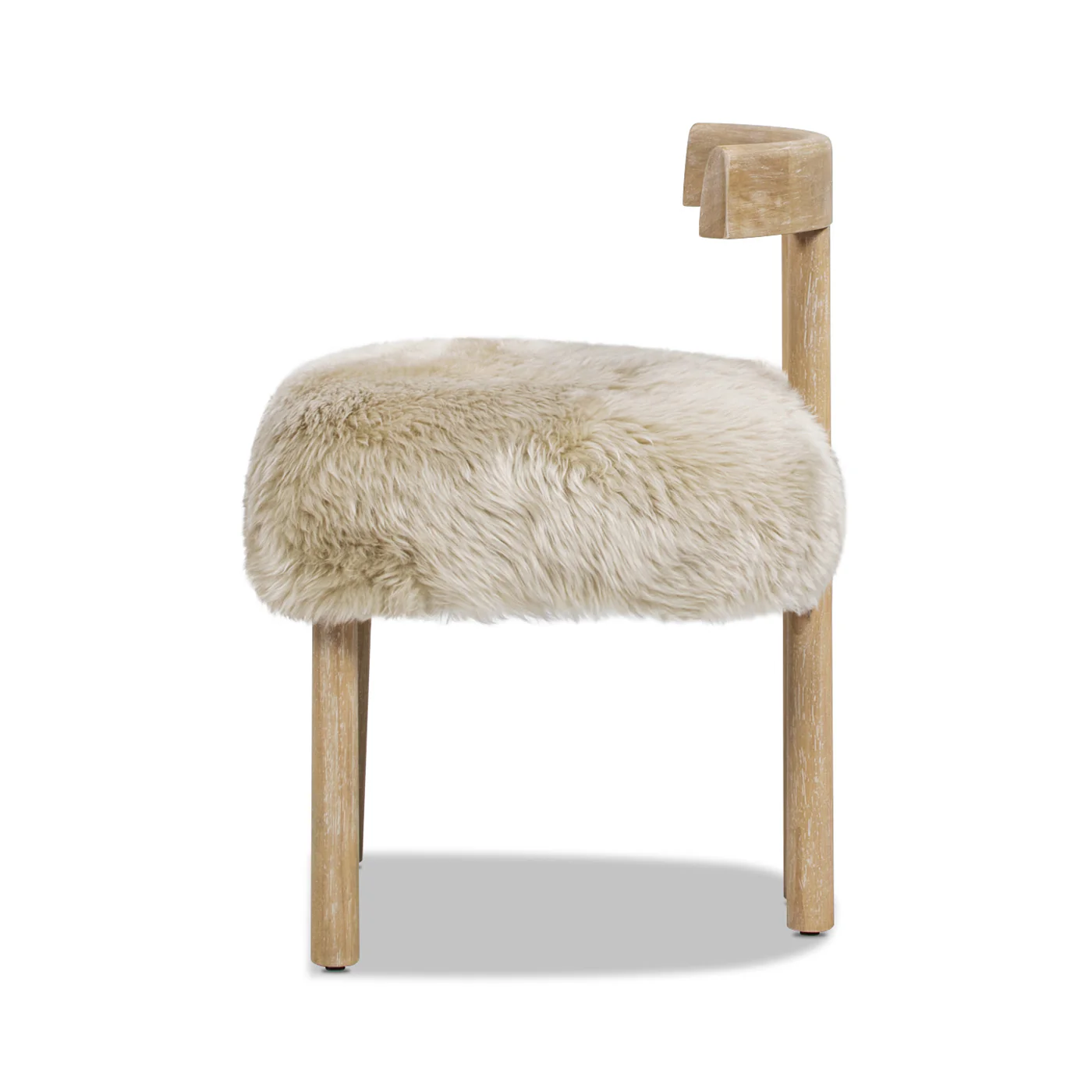 Arden 19.5' Genuine Sheepskin Fur Split Back Dining Chair - Image 6
