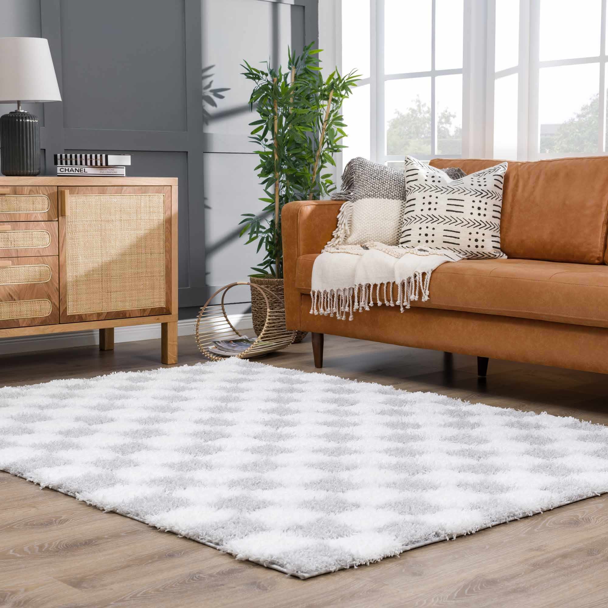 Boutique Rugs - Atira Gray Checkered Area Rug - Image 13