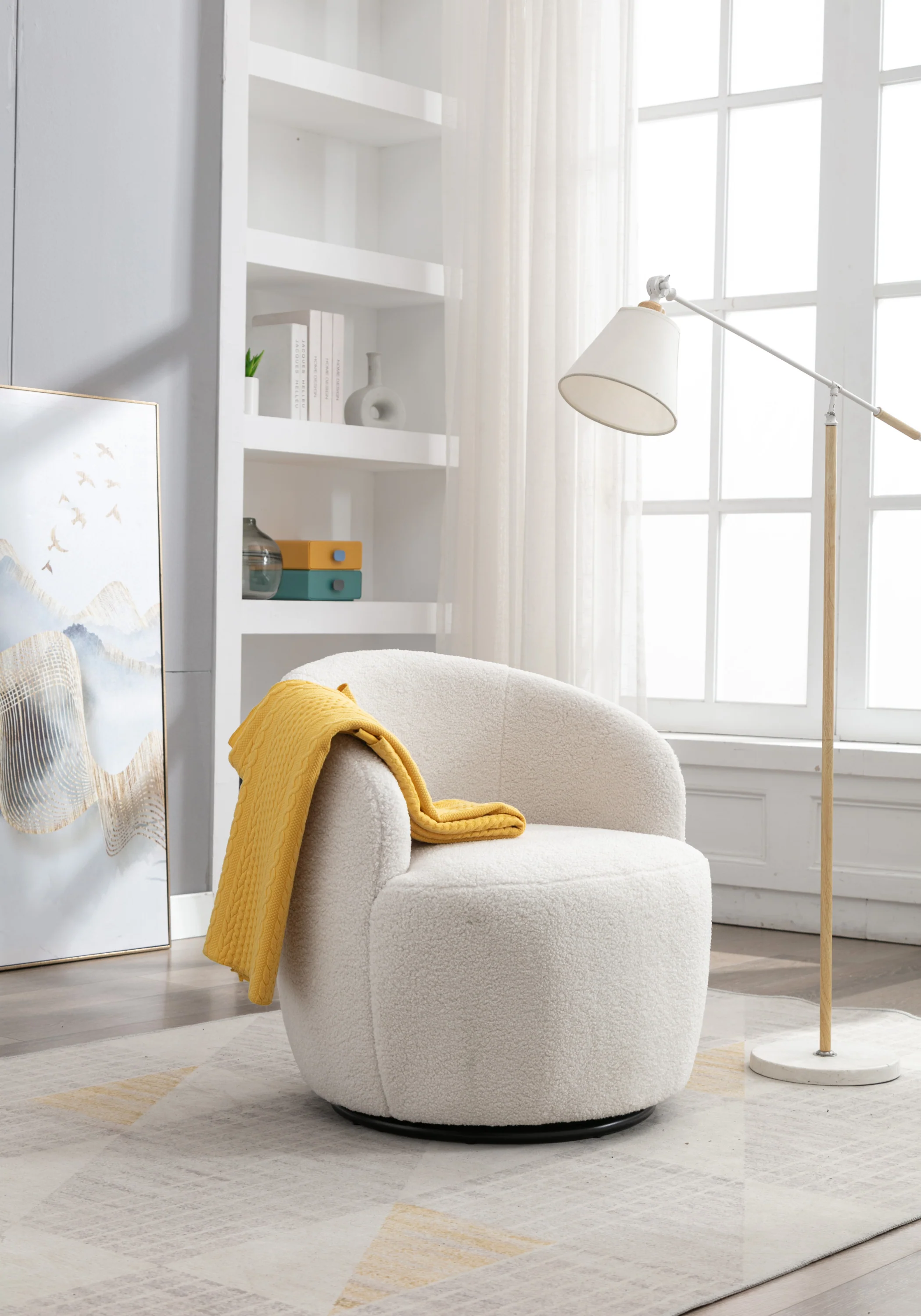 Walker Edison | Teddy Swivel Barrel Accent Armchair Chair - Image 4