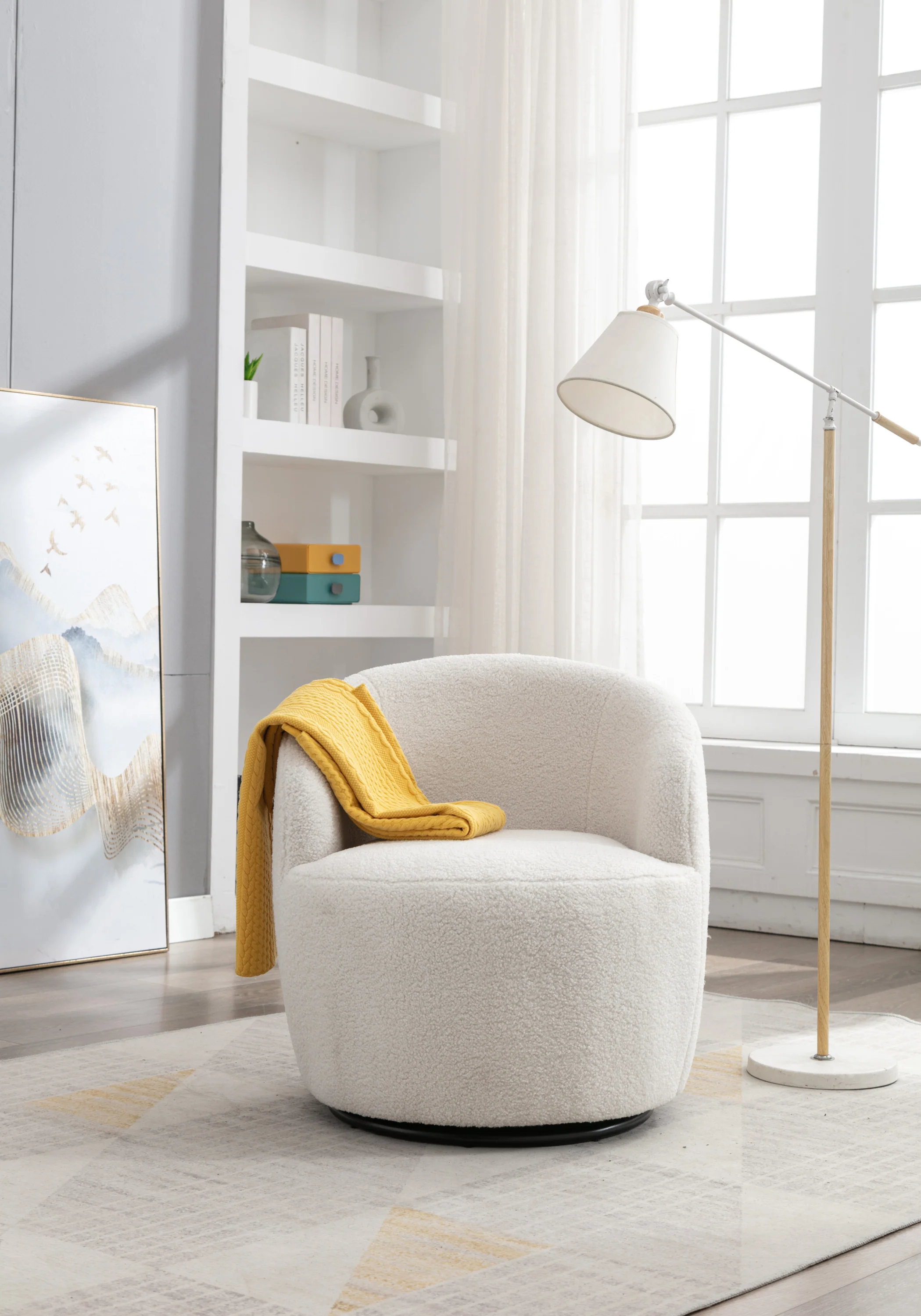 Walker Edison | Teddy Swivel Barrel Accent Armchair Chair - Image 6