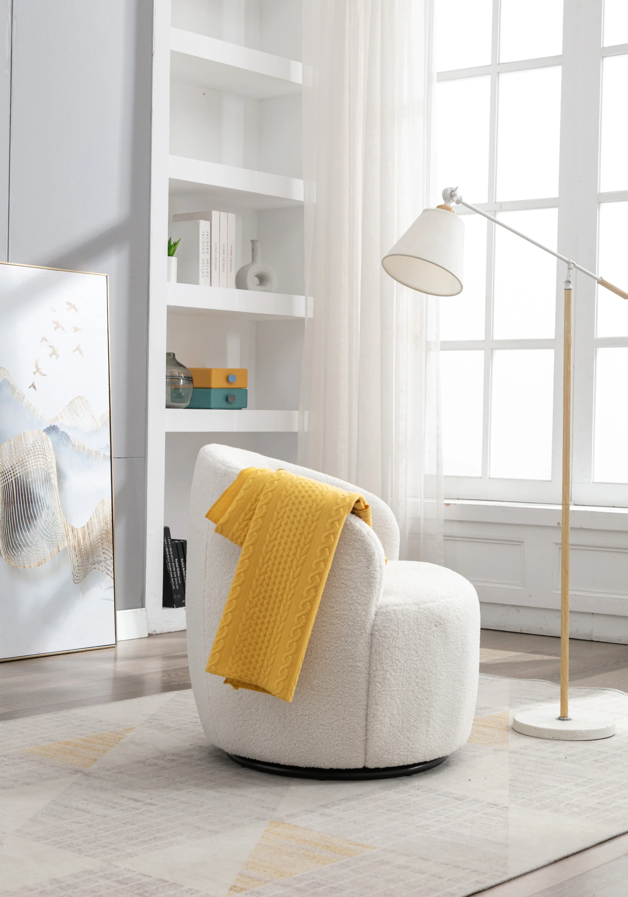 Walker Edison | Teddy Swivel Barrel Accent Armchair Chair - Image 8
