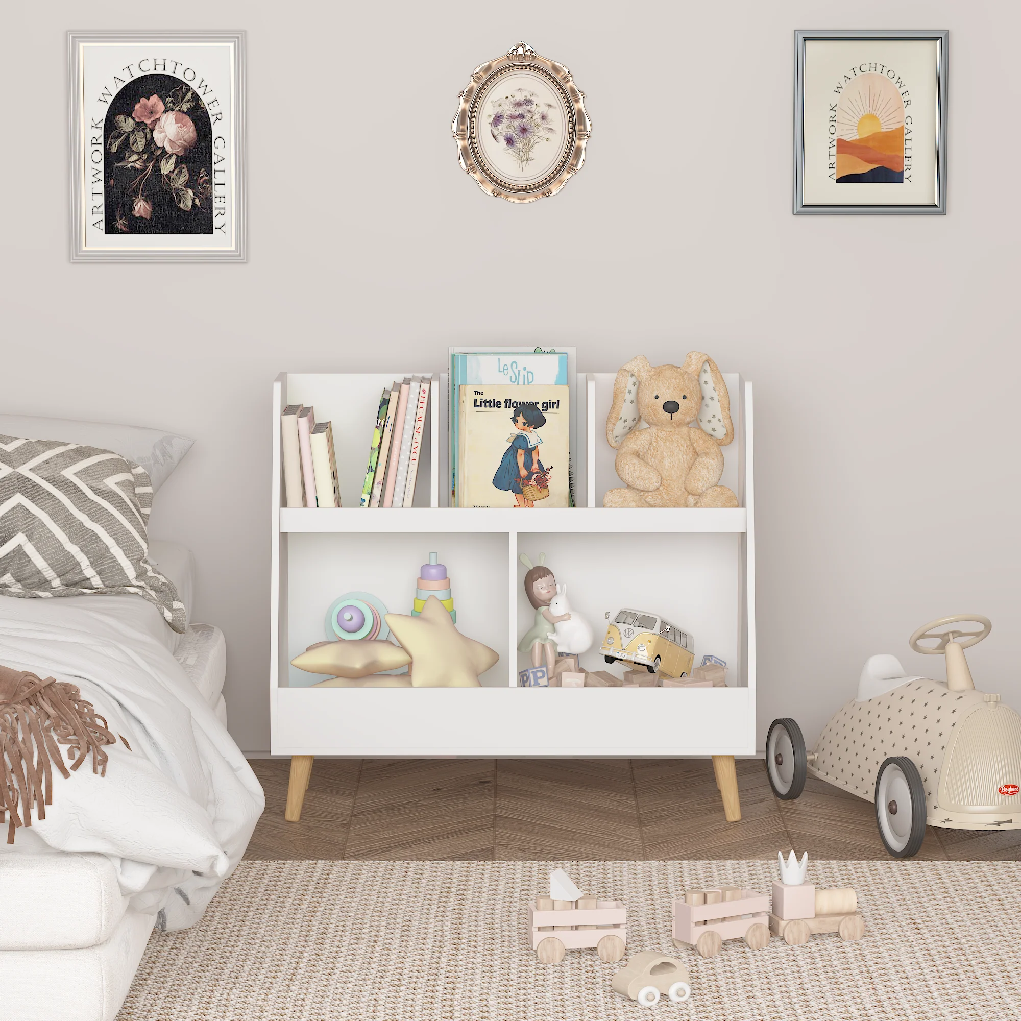 Walker Edison | Kids Bookcase and Toy Organizer - Image 3