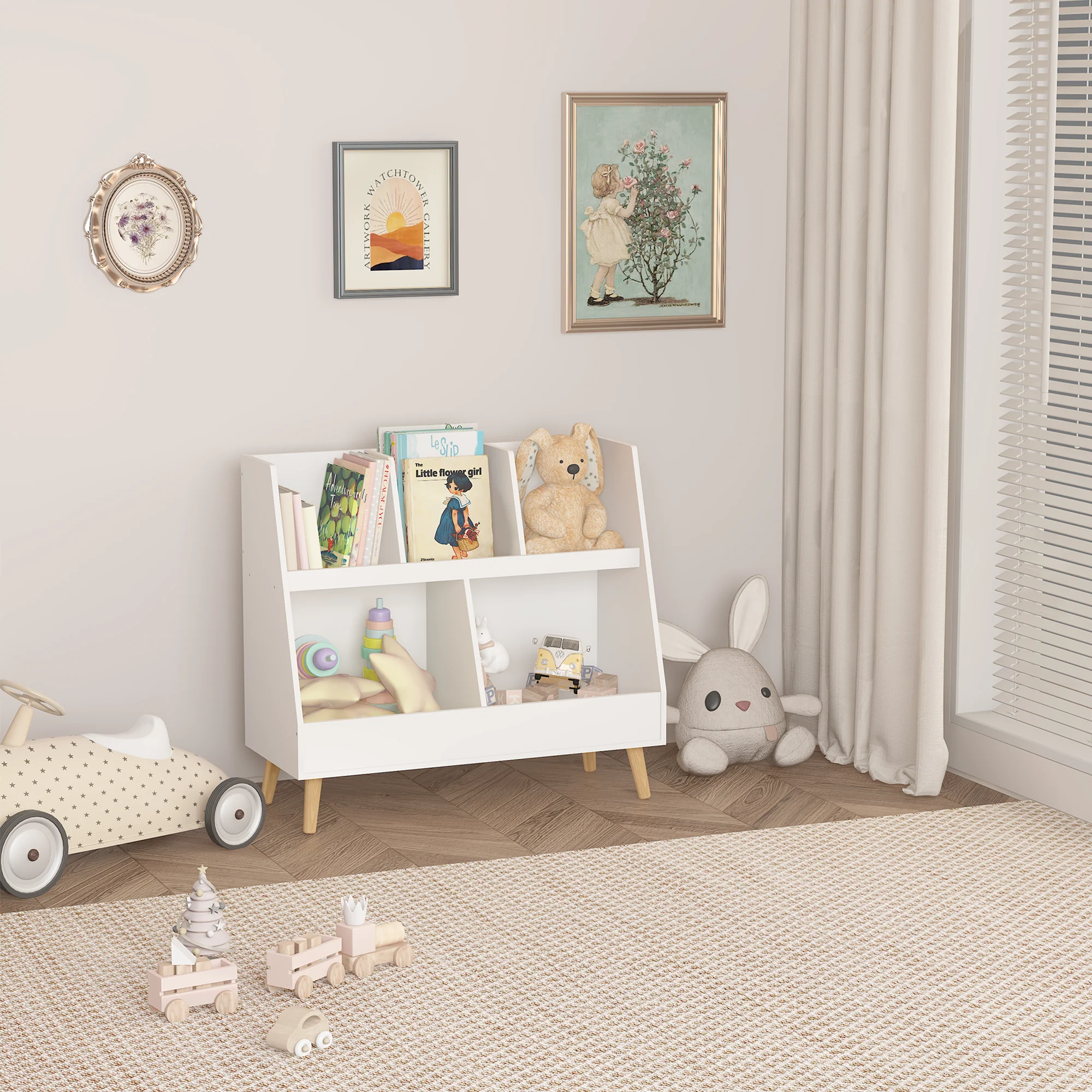 Walker Edison | Kids Bookcase and Toy Organizer - Image 4