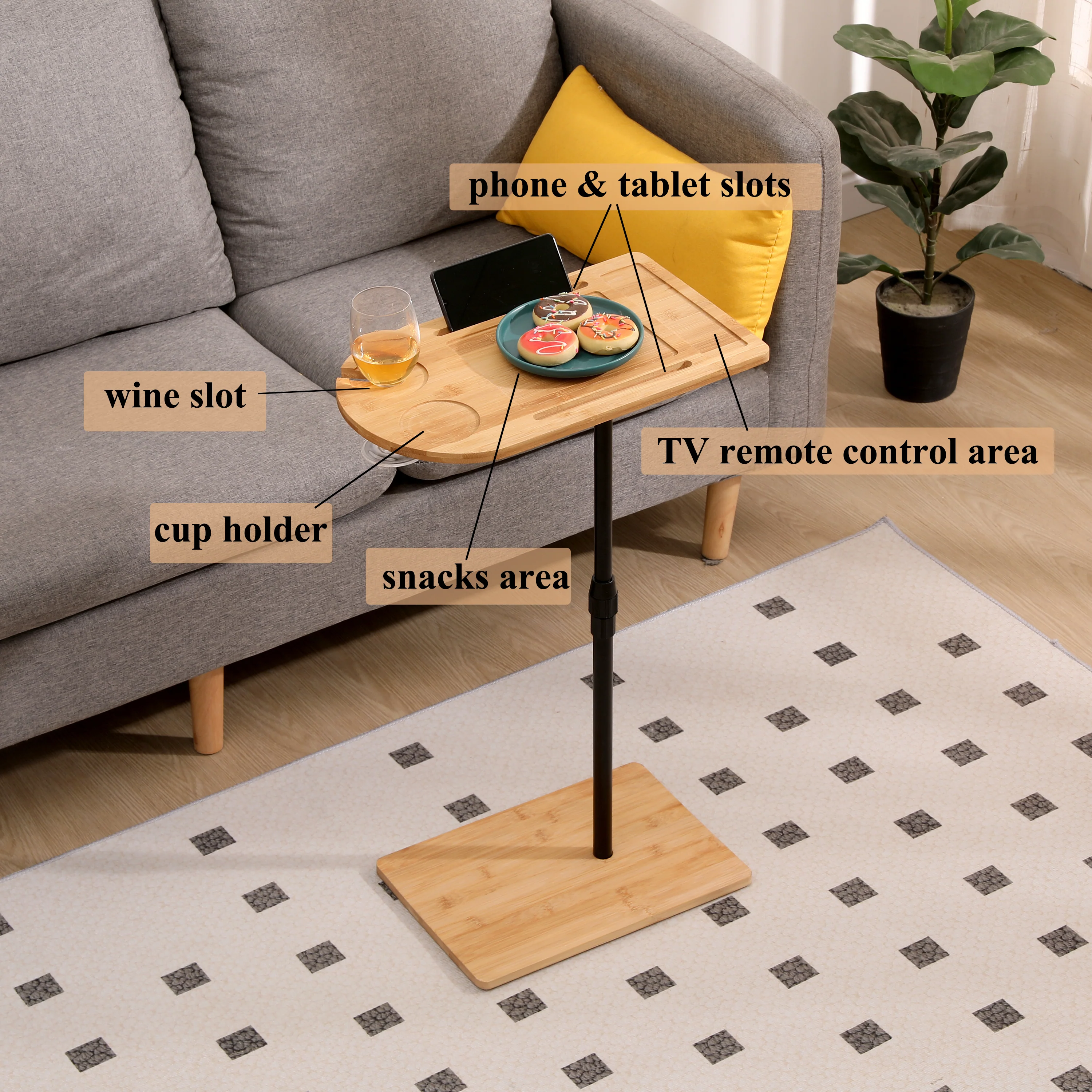 Walker Edison | Bamboo Sofa Table Tray - Image 4