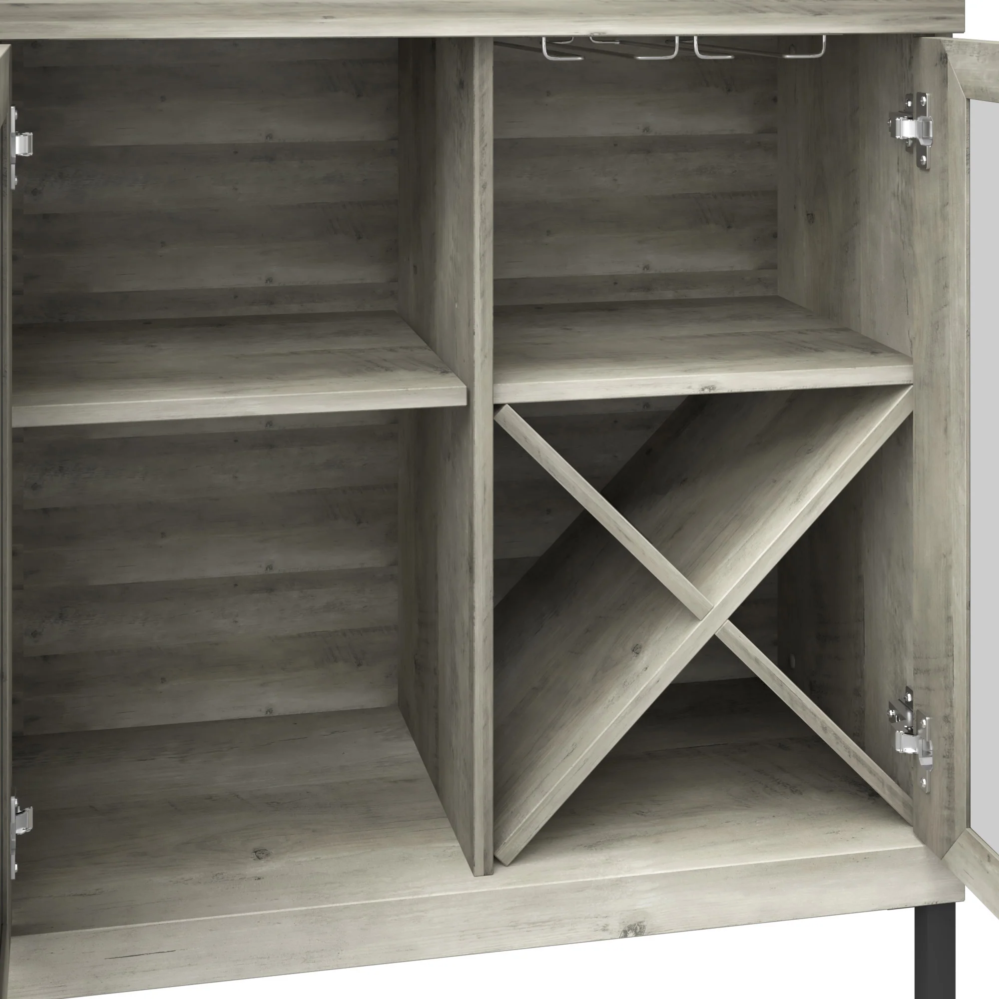 Antique Finish Mirrored Doors Entryway Accent Cabinet - Image 8