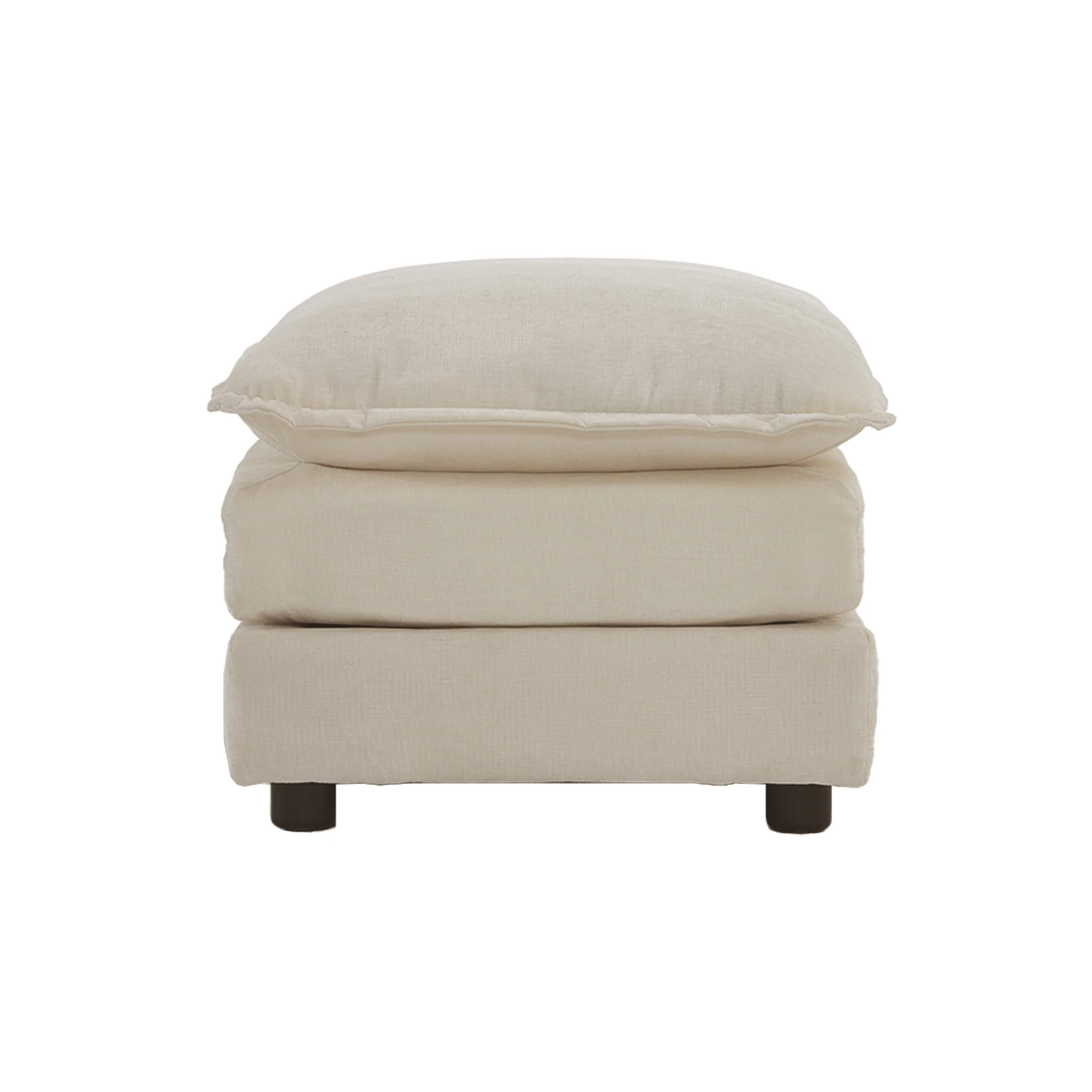Walker Edison | Beige Chenille Cloud Accent Chair with Ottoman Set - Image 10