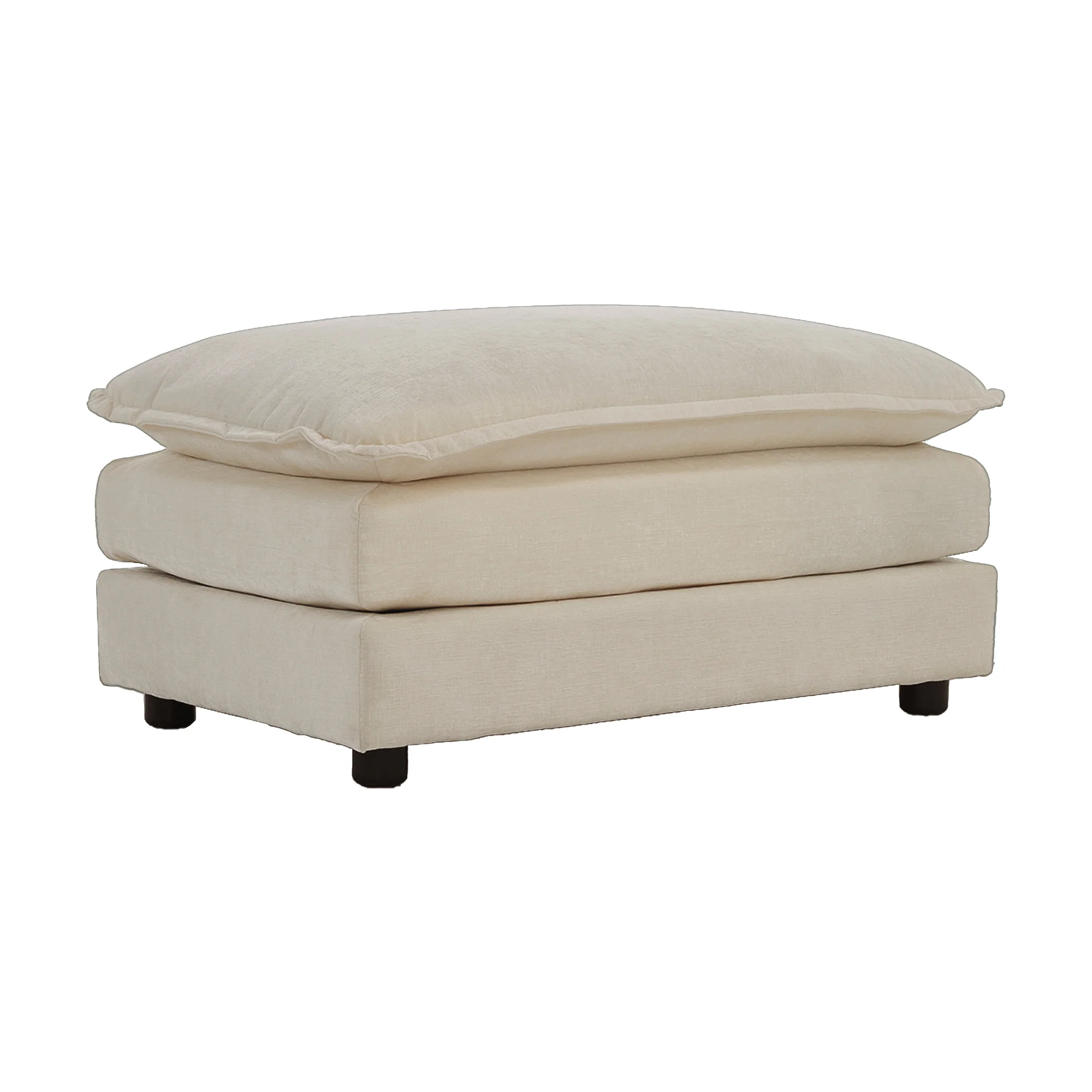 Walker Edison | Beige Chenille Cloud Accent Chair with Ottoman Set - Image 11