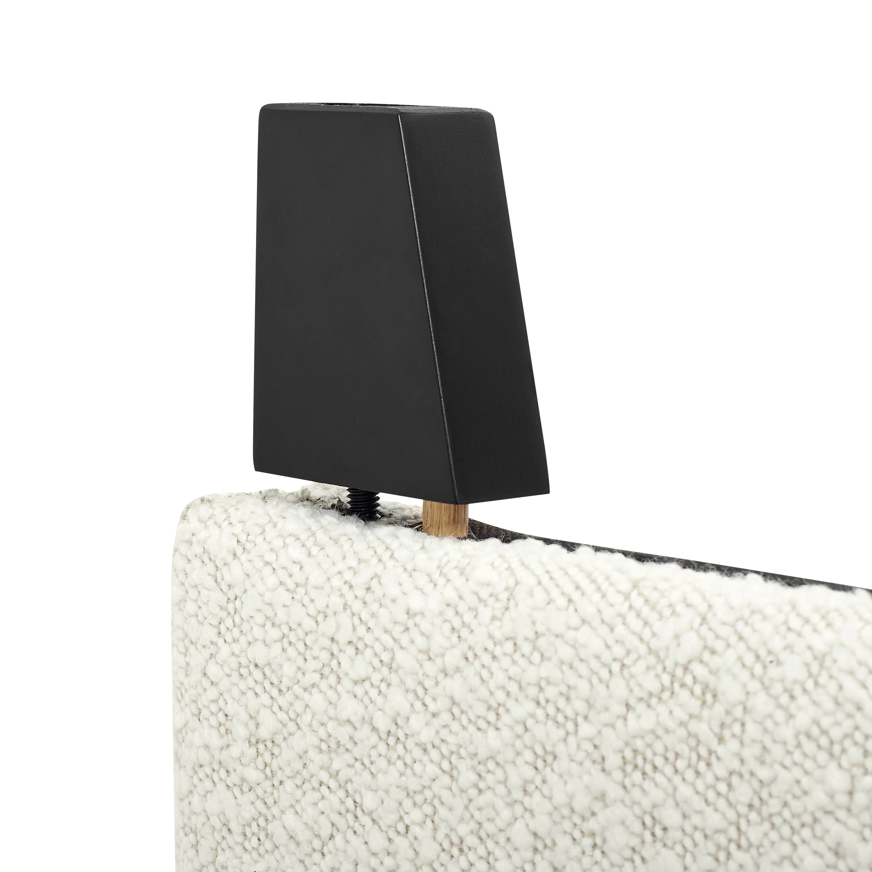 Walker Edison | King Size White Boucle Upholstered Platform Bed - Image 14
