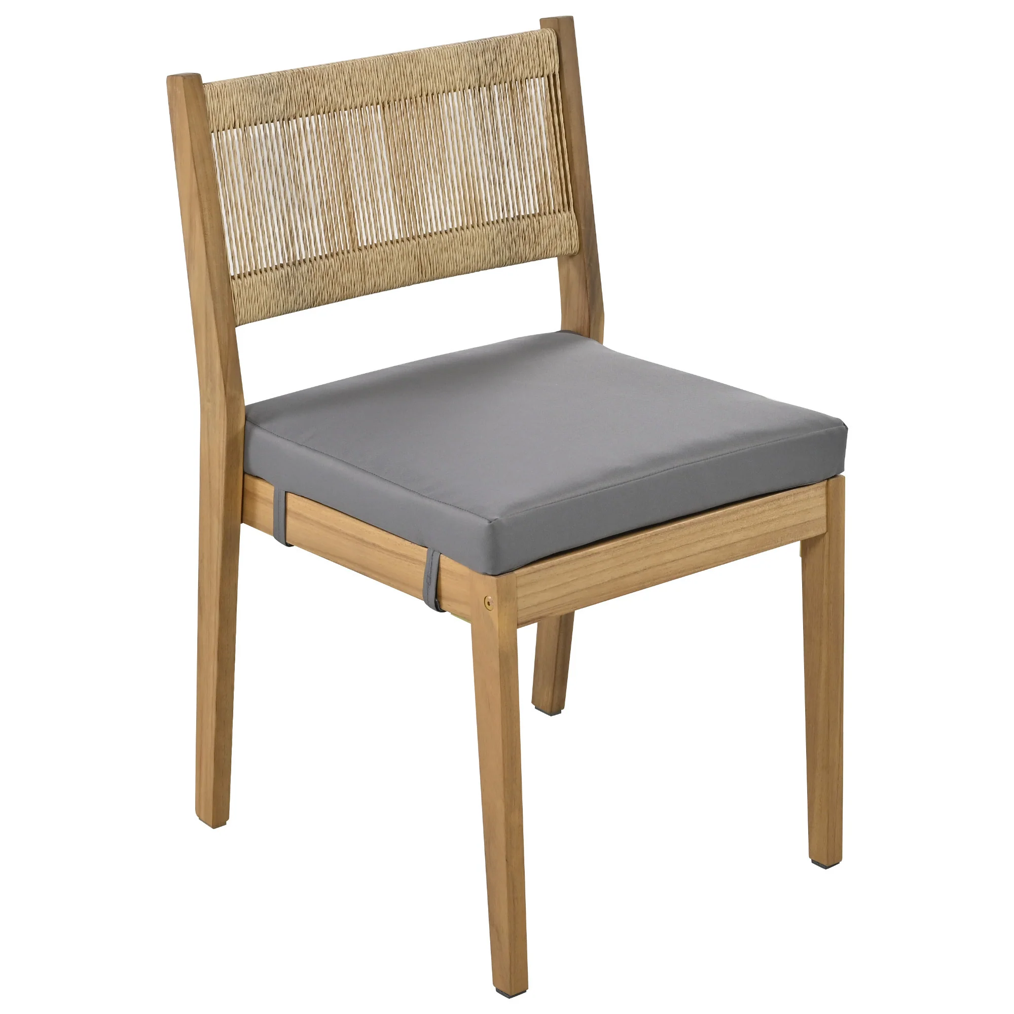 Walker Edison | Outdoor Acacia Wood Dining Table and Chair Set - Image 15