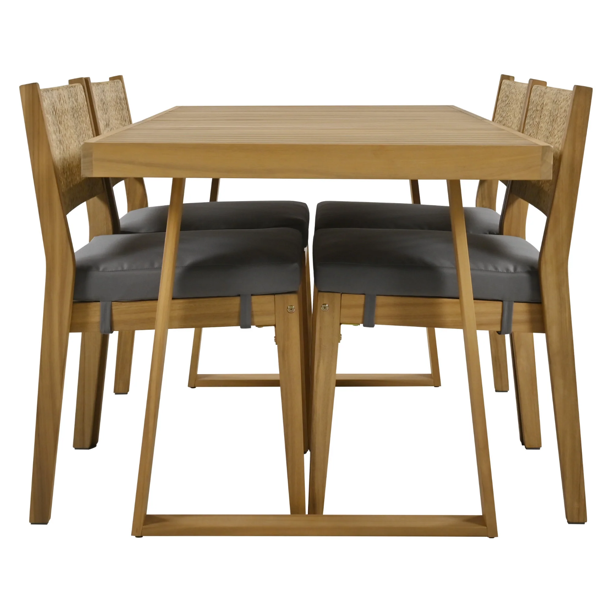 Walker Edison | Outdoor Acacia Wood Dining Table and Chair Set - Image 9