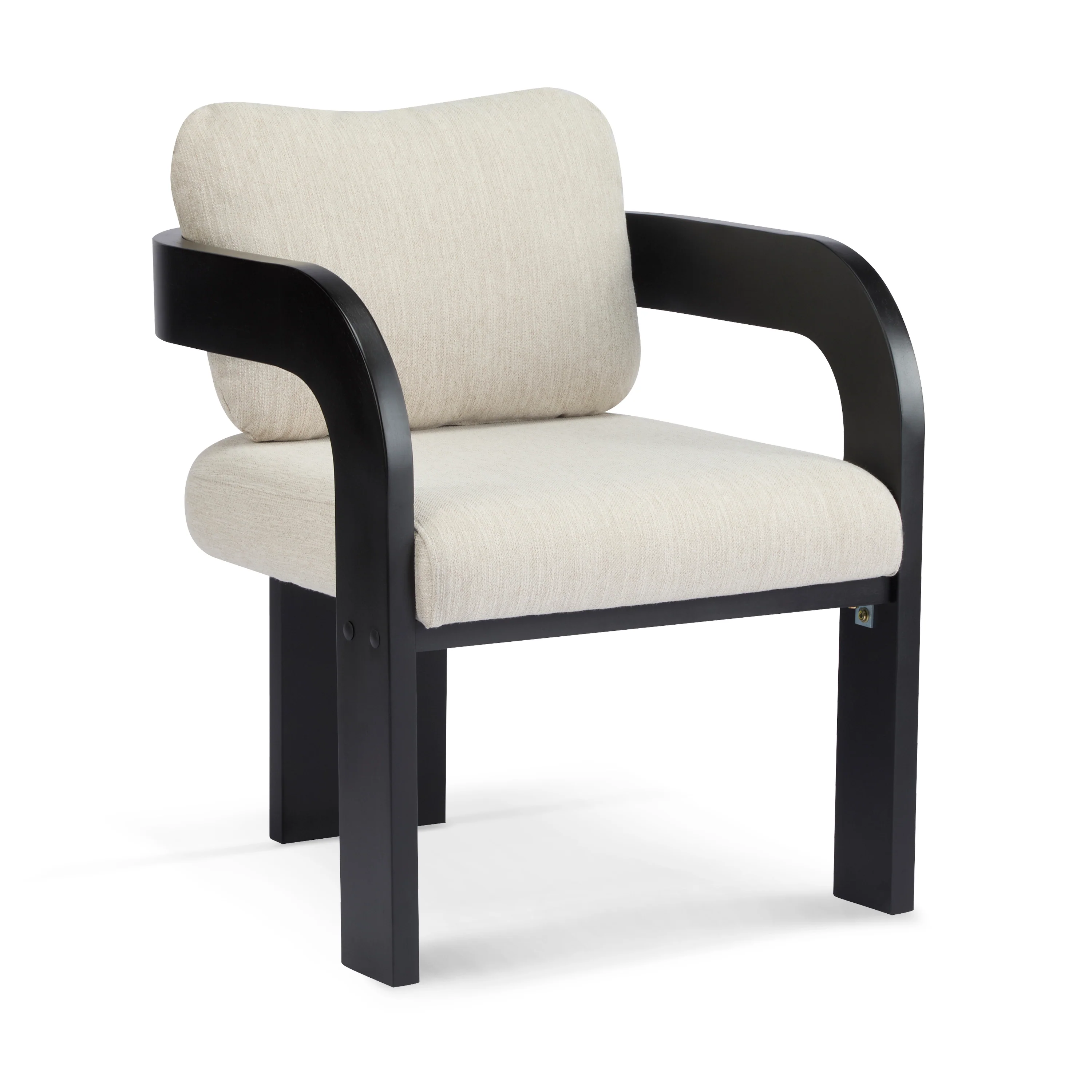 Black 2 Pack Dining Chairs with Pillow Back and Solid Wood Frame - Image 6