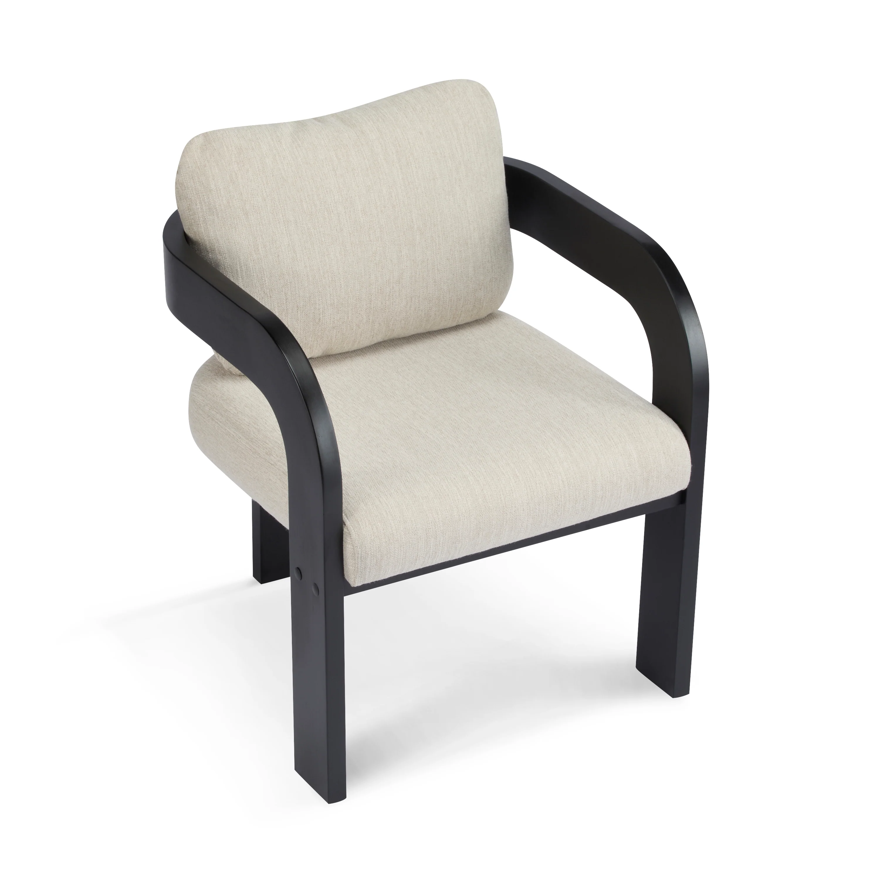 Black 2 Pack Dining Chairs with Pillow Back and Solid Wood Frame - Image 7