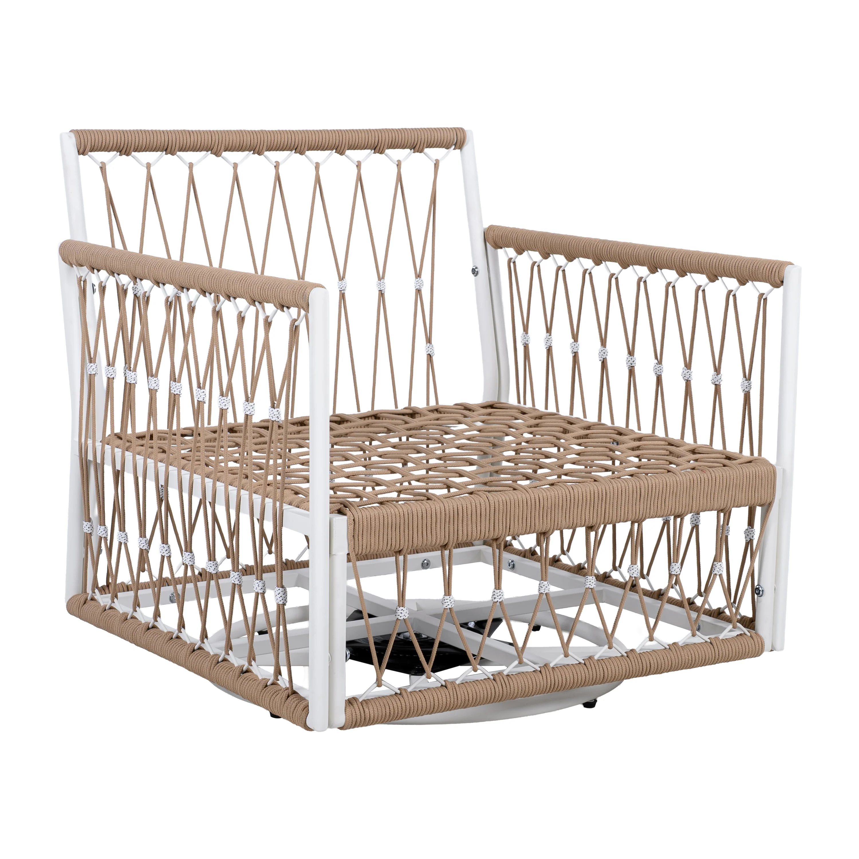 Bohemian Handwoven Rope 3-Piece Outdoor Patio Chat Set - Image 11