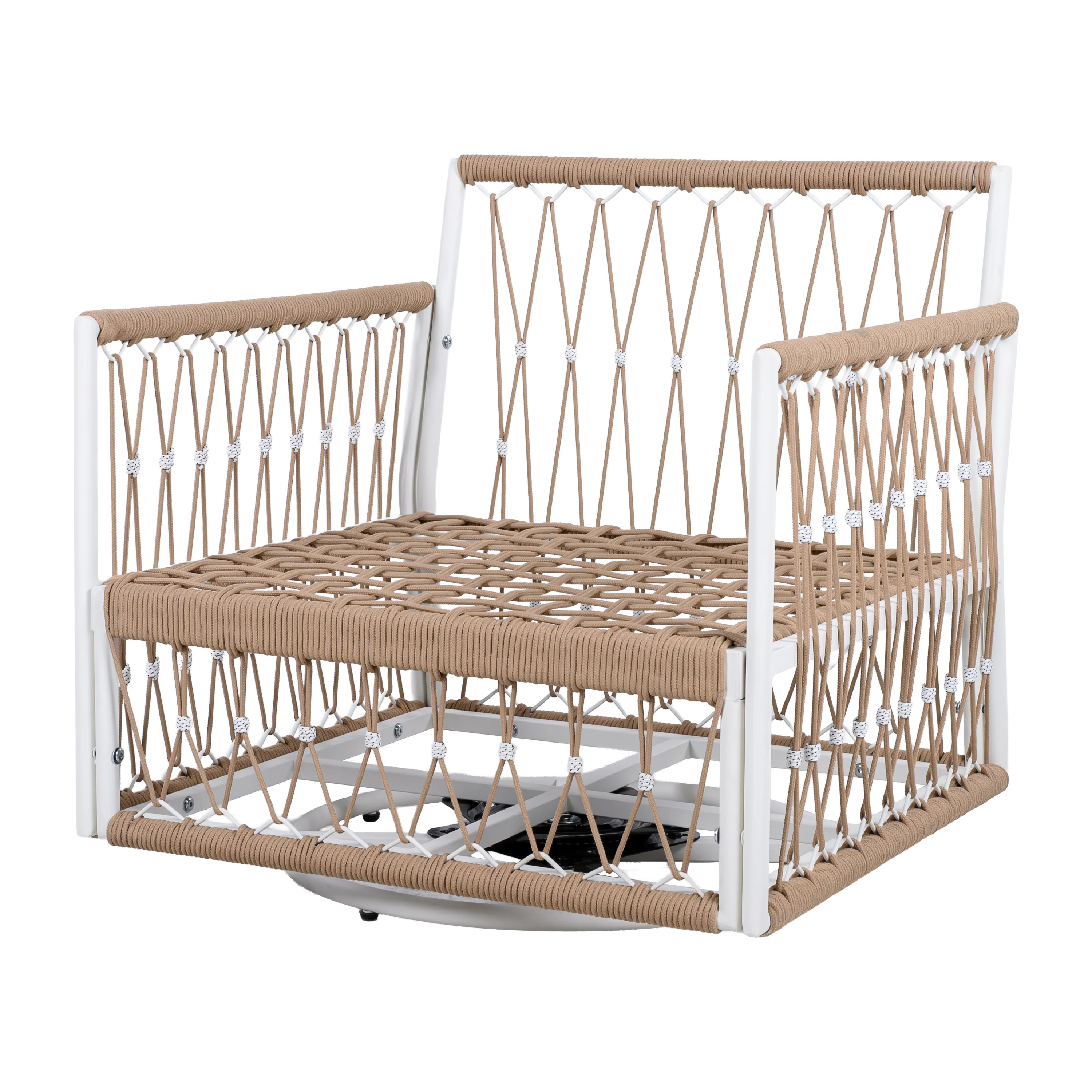 Bohemian Handwoven Rope 3-Piece Outdoor Patio Chat Set - Image 12