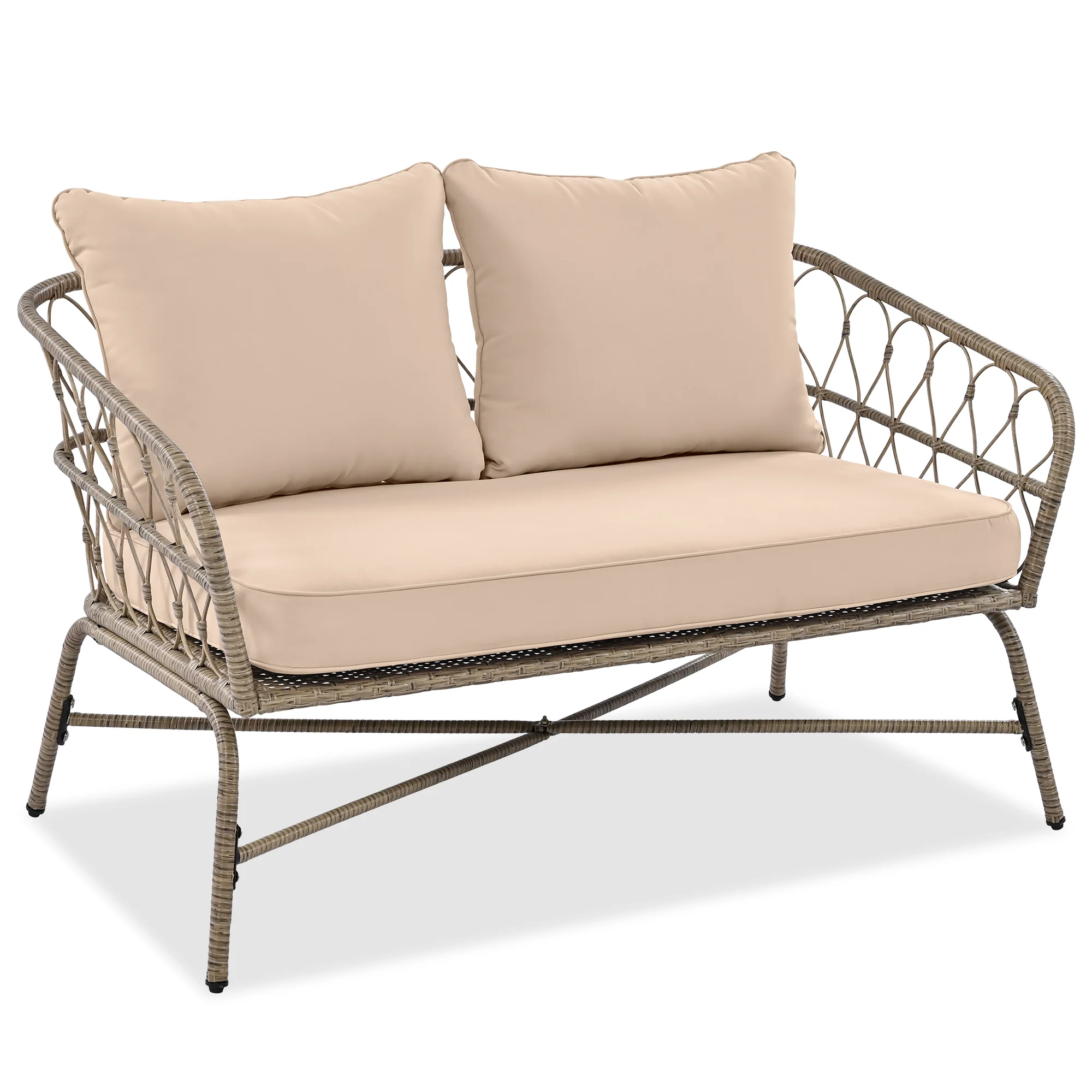 Walker Edison | Boho 4-Piece Outdoor Patio Sofa Set - Image 11