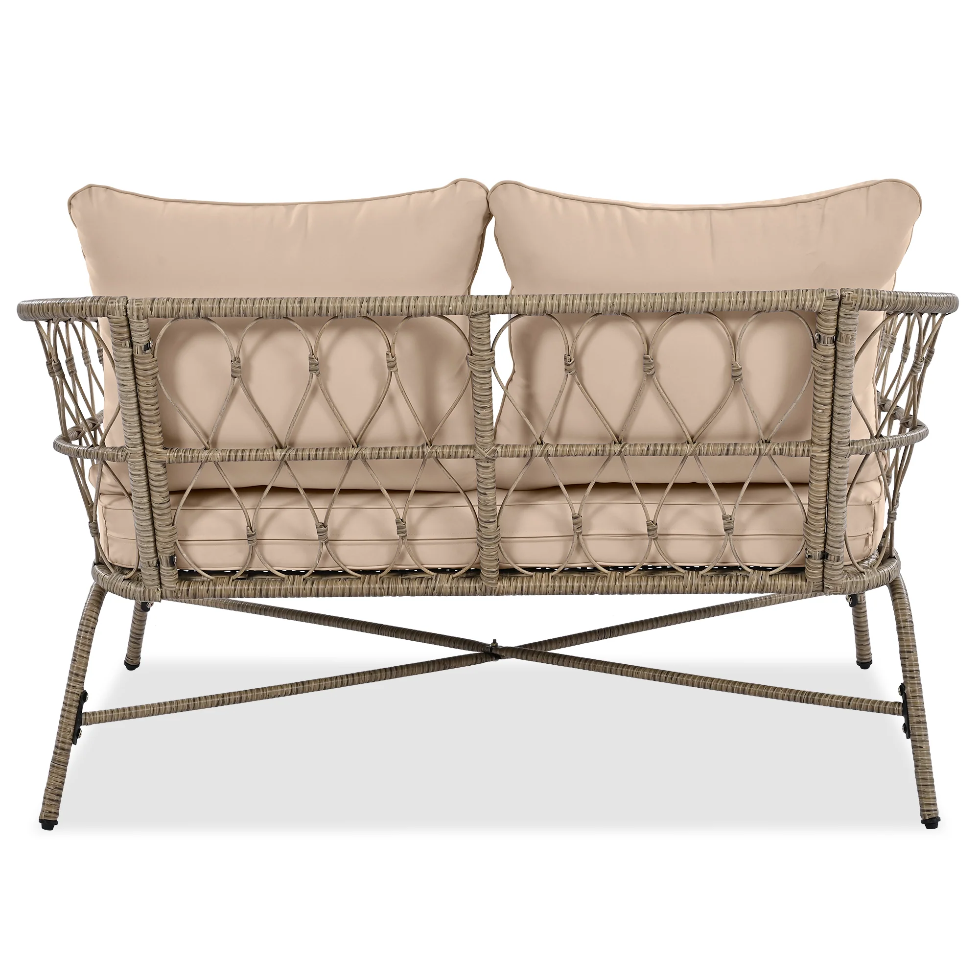 Walker Edison | Boho 4-Piece Outdoor Patio Sofa Set - Image 12