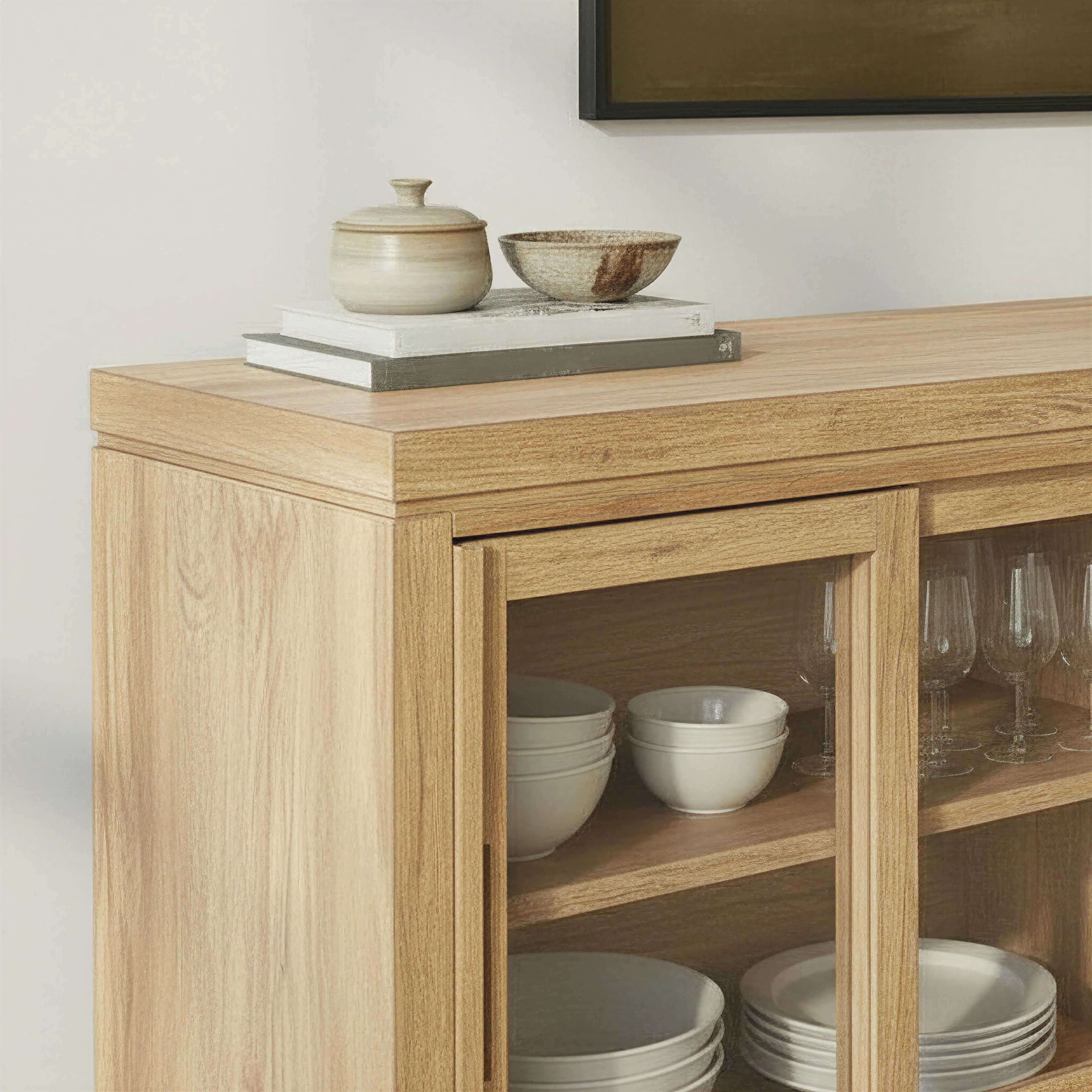 Booker Modern Glass Door TV Stand Sideboard - Image 10