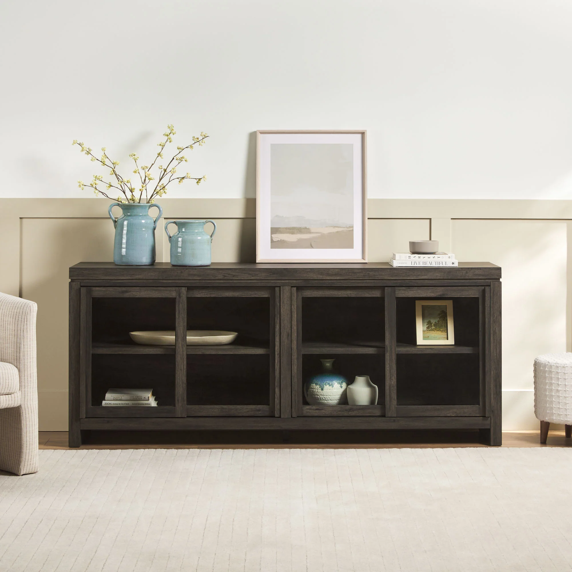 Booker Modern Glass Door TV Stand Sideboard - Image 15