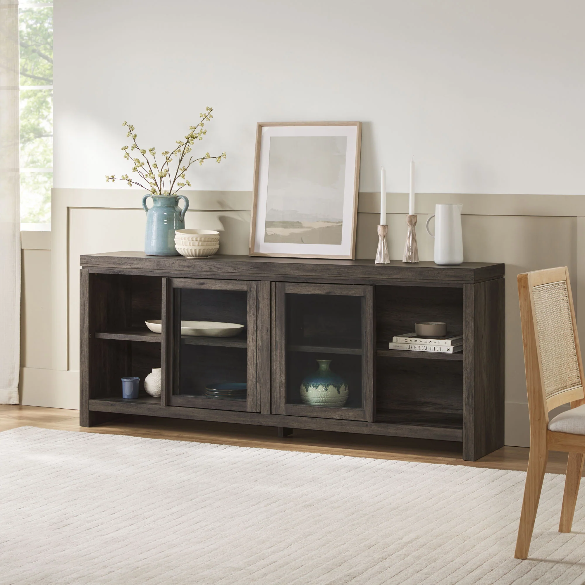 Booker Modern Glass Door TV Stand Sideboard - Image 16