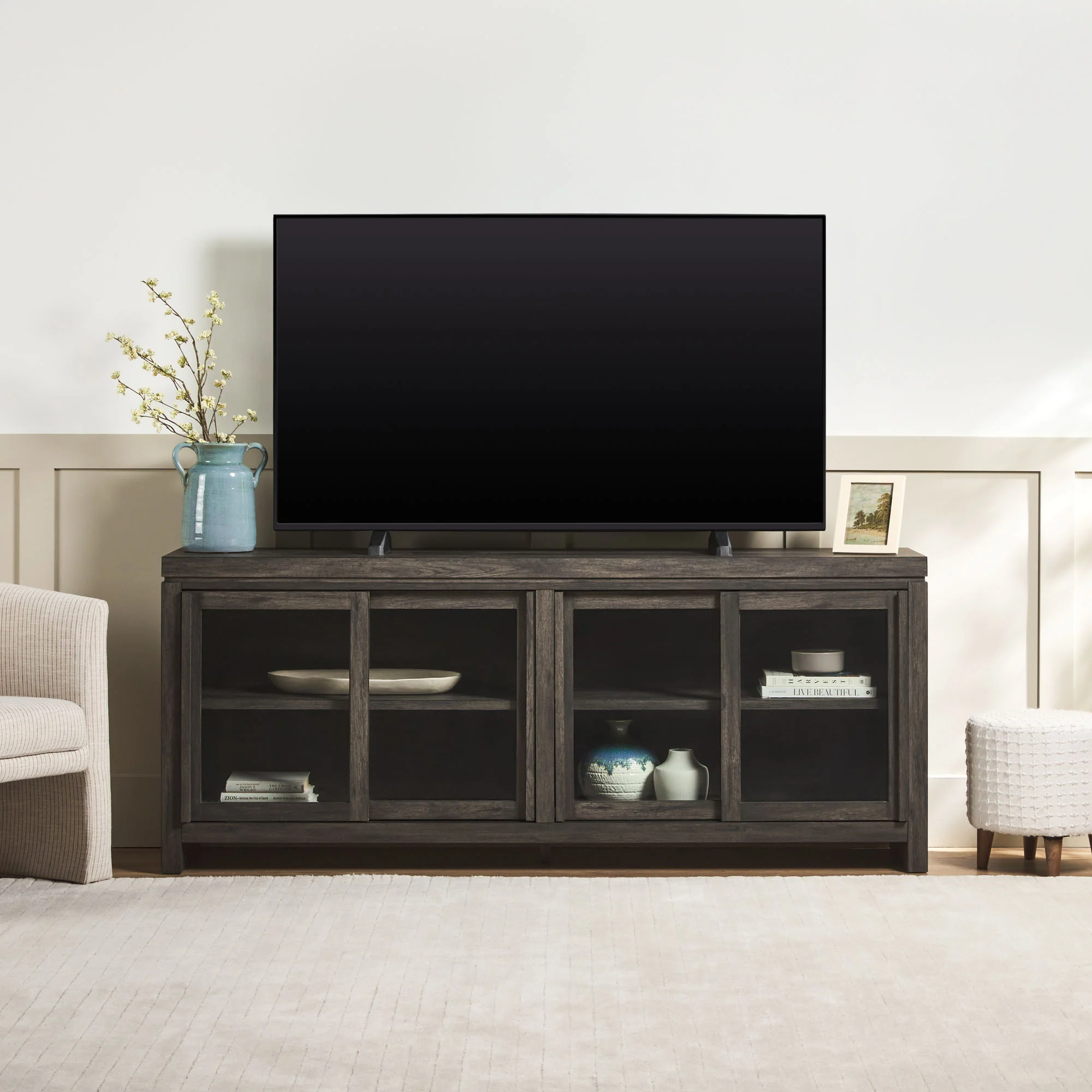Booker Modern Glass Door TV Stand Sideboard - Image 17