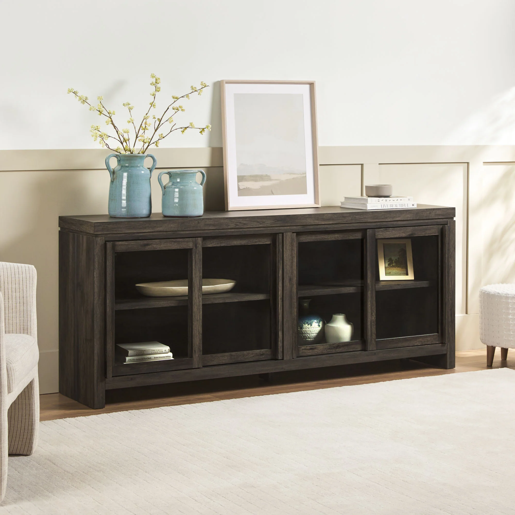 Booker Modern Glass Door TV Stand Sideboard - Image 18