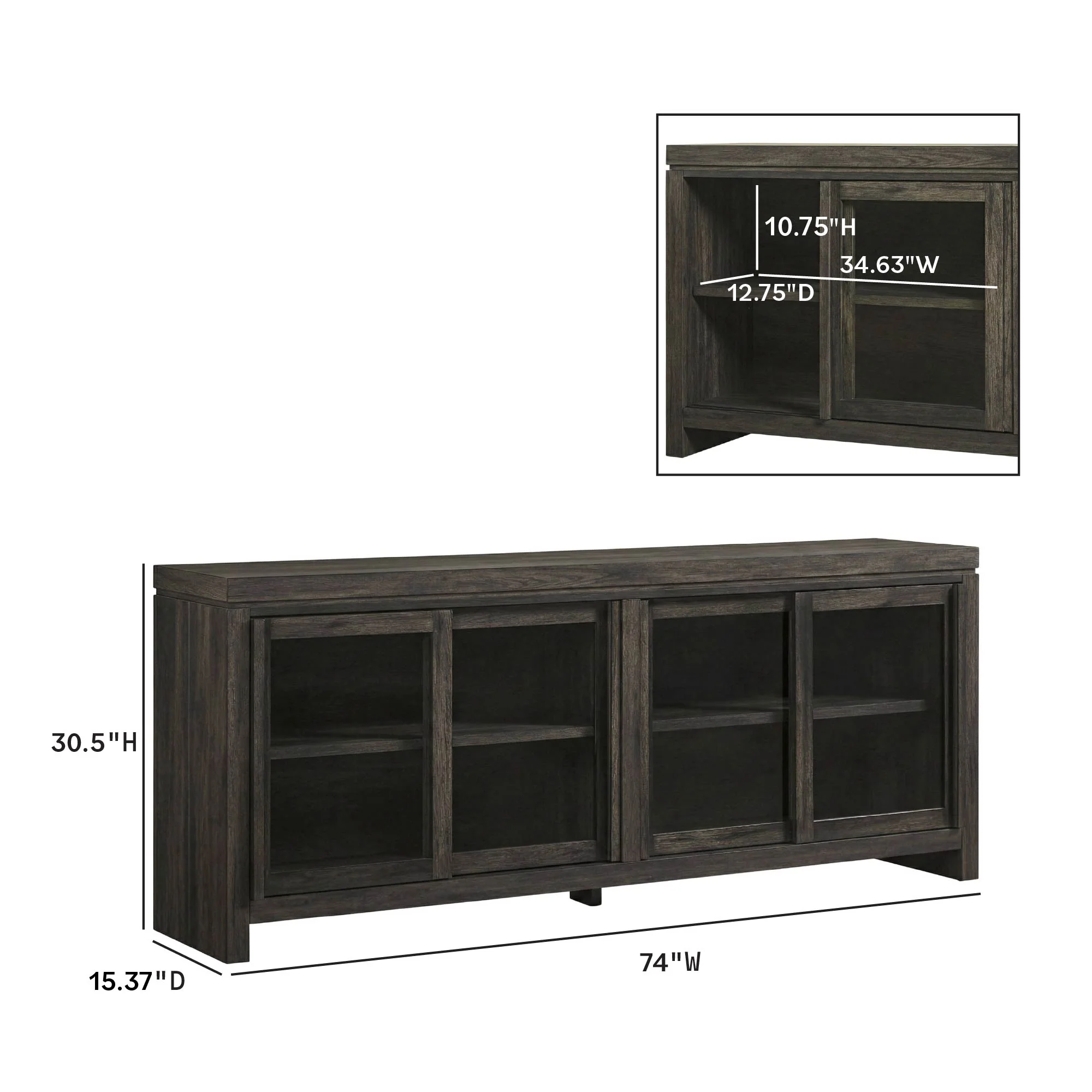 Booker Modern Glass Door TV Stand Sideboard - Image 19