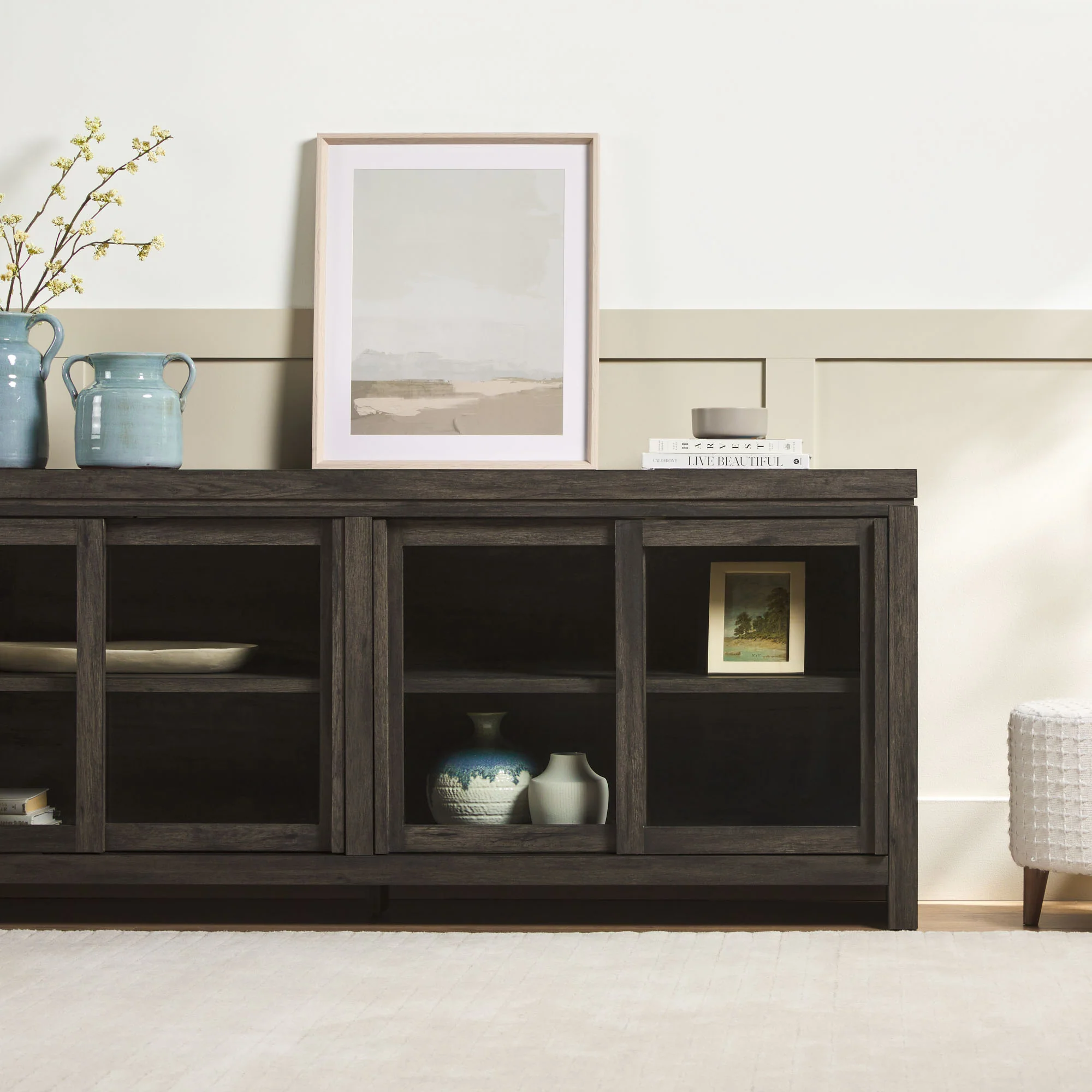 Booker Modern Glass Door TV Stand Sideboard - Image 22
