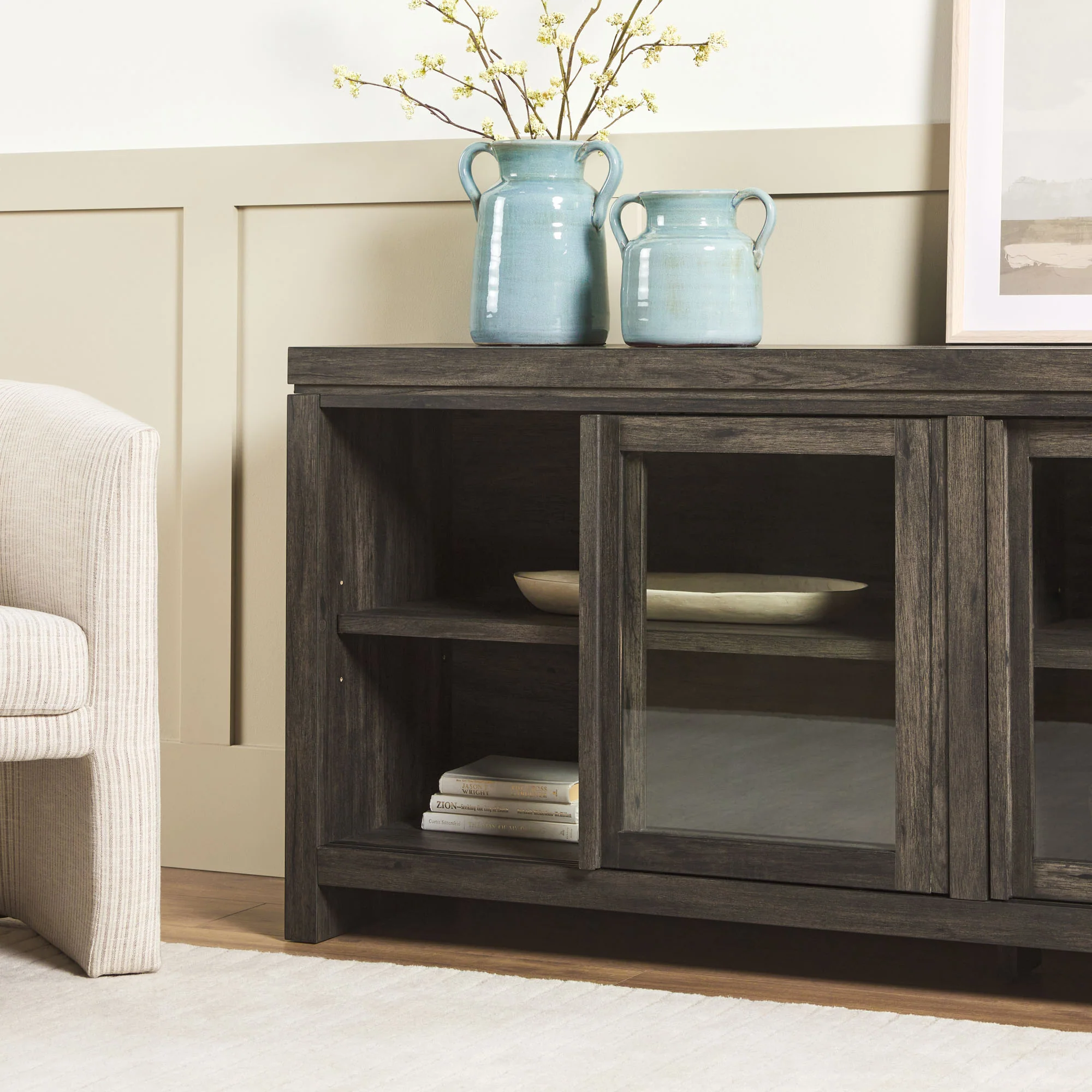 Booker Modern Glass Door TV Stand Sideboard - Image 23