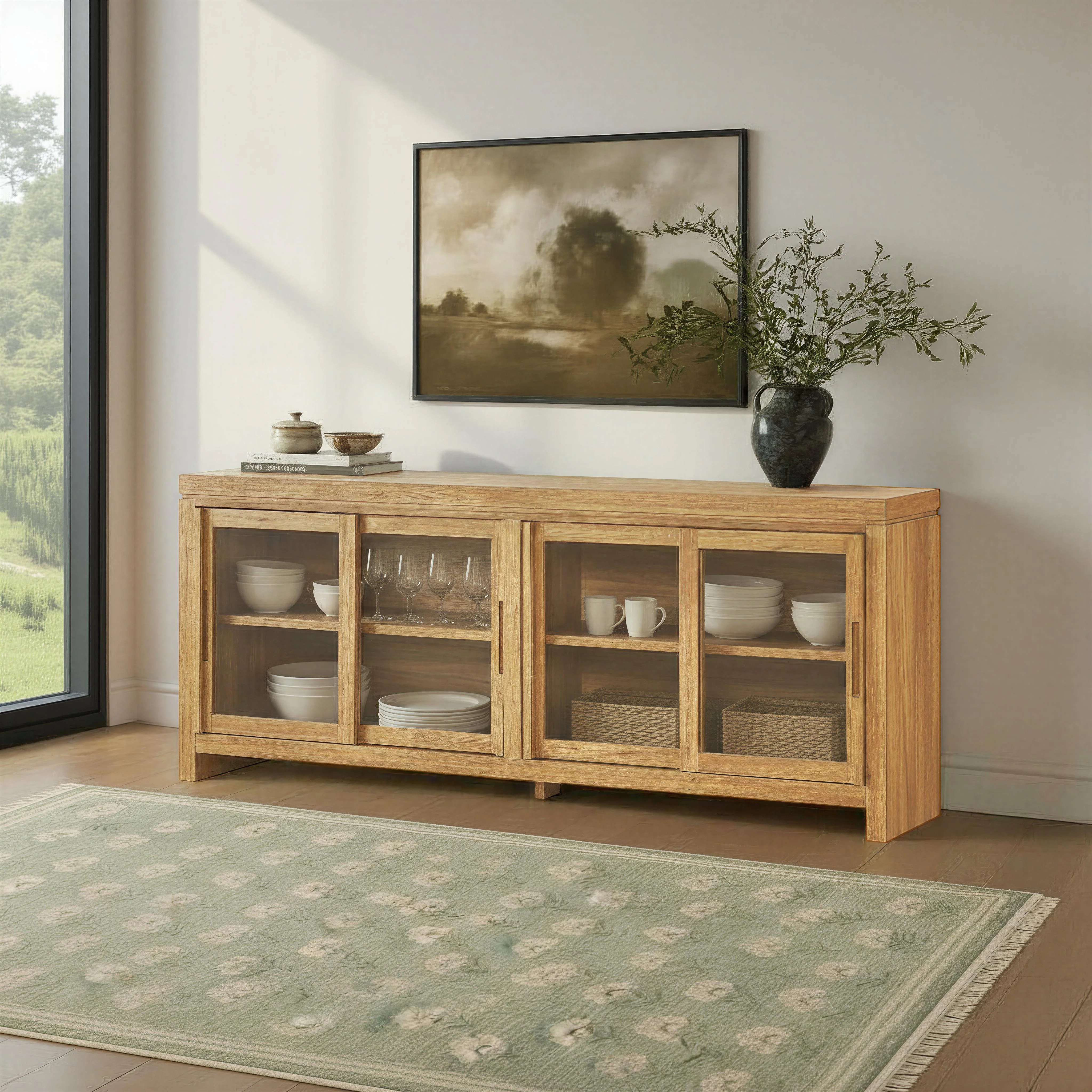 Booker Modern Glass Door TV Stand Sideboard - Image 5
