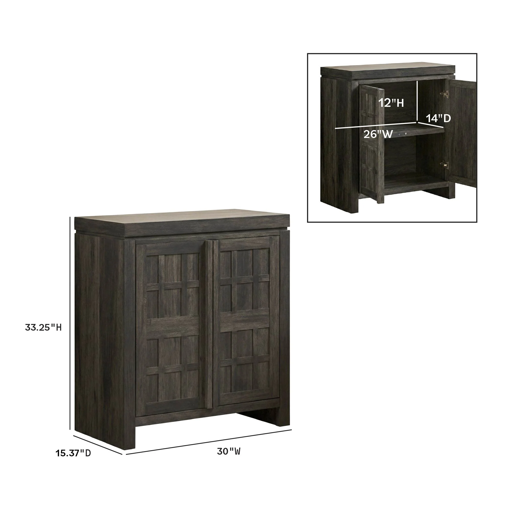 Booker Modern Windowpane Modular Storage Accent Cabinet - Image 21