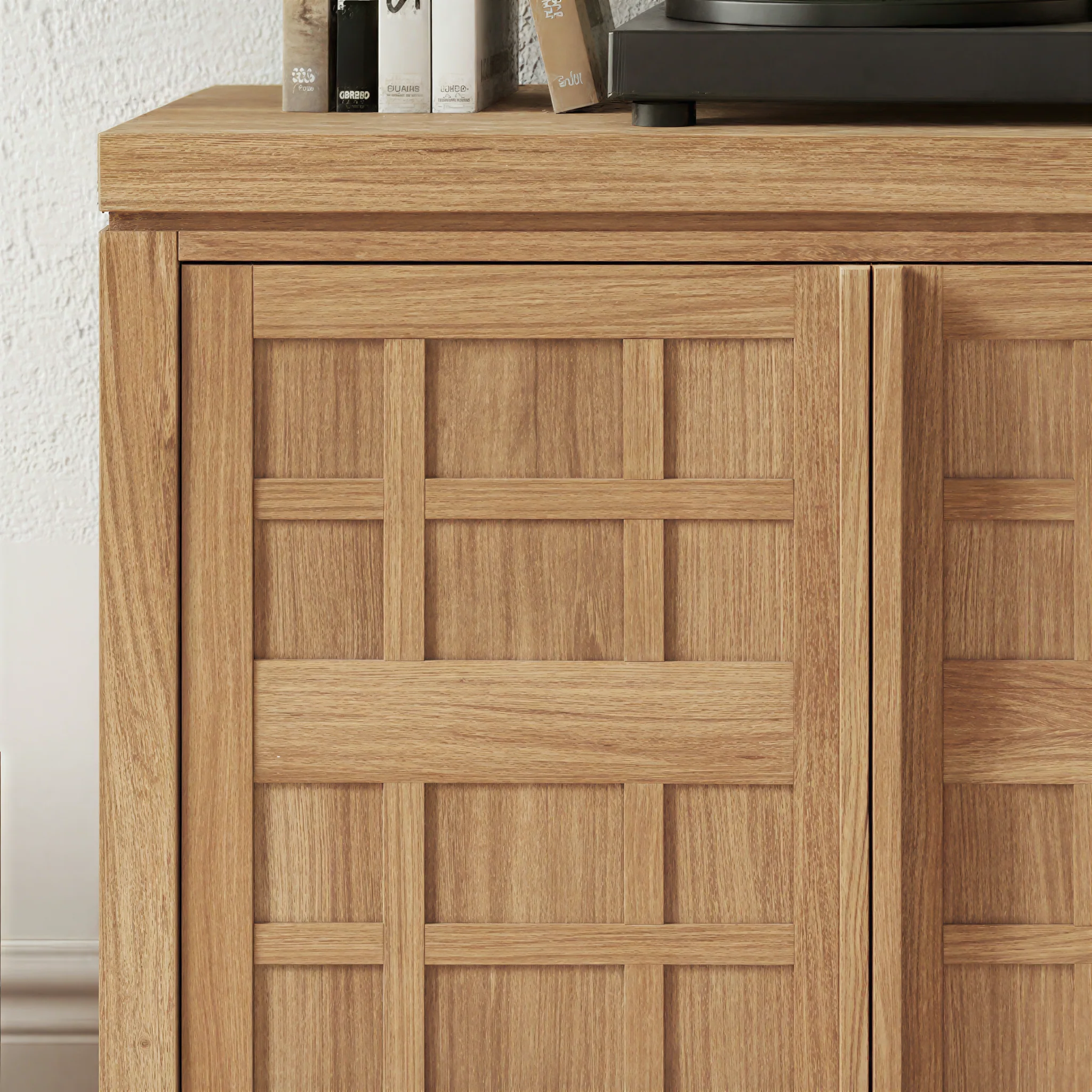 Booker Modern Windowpane TV Stand Sideboard with Storage - Image 10