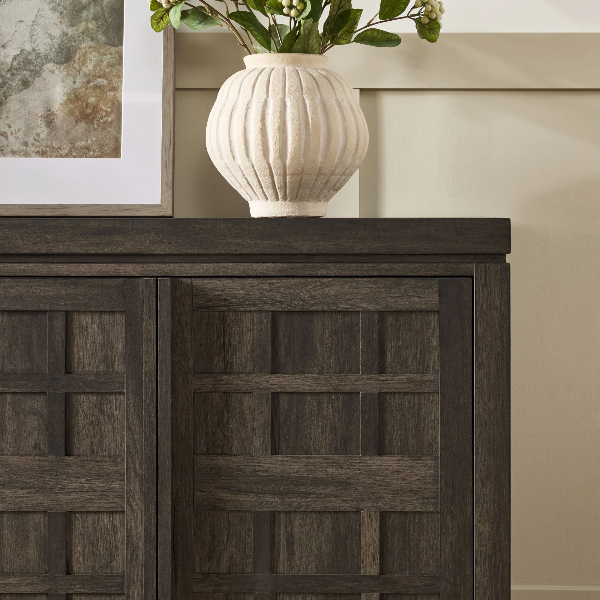 Booker Modern Windowpane TV Stand Sideboard with Storage - Image 23