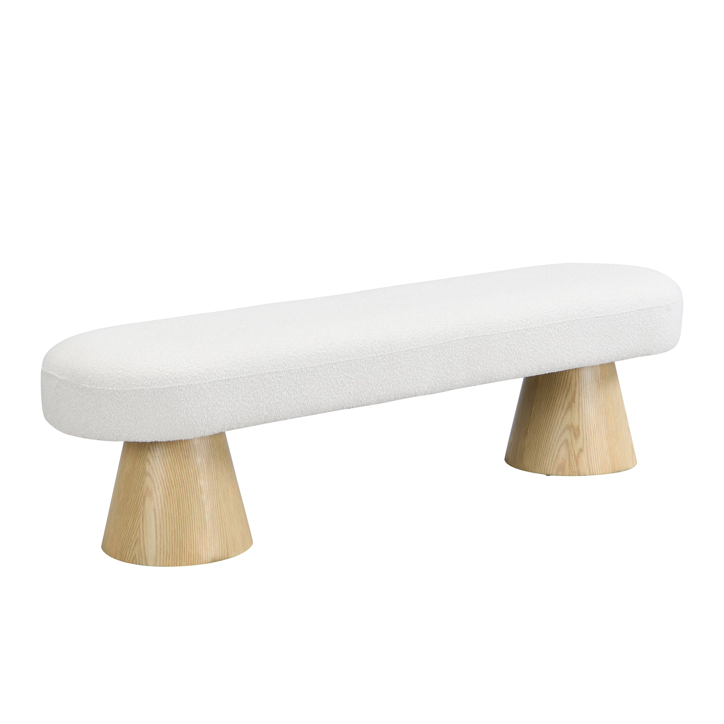 Walker Edison | Boucle Upholstered 64in Bench - Image 5