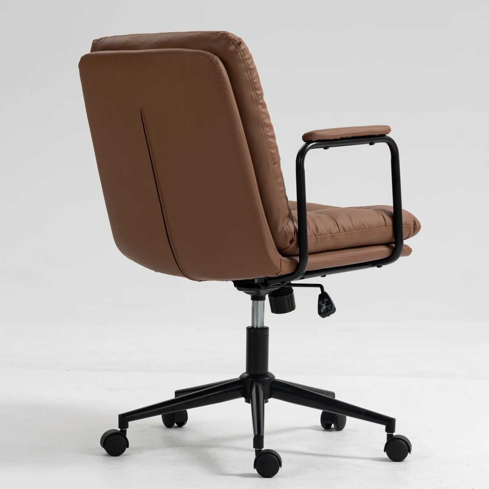 Walker Edison | Brown Ergonomic Faux Leather Desk Rolling Swivel Chair - Image 11